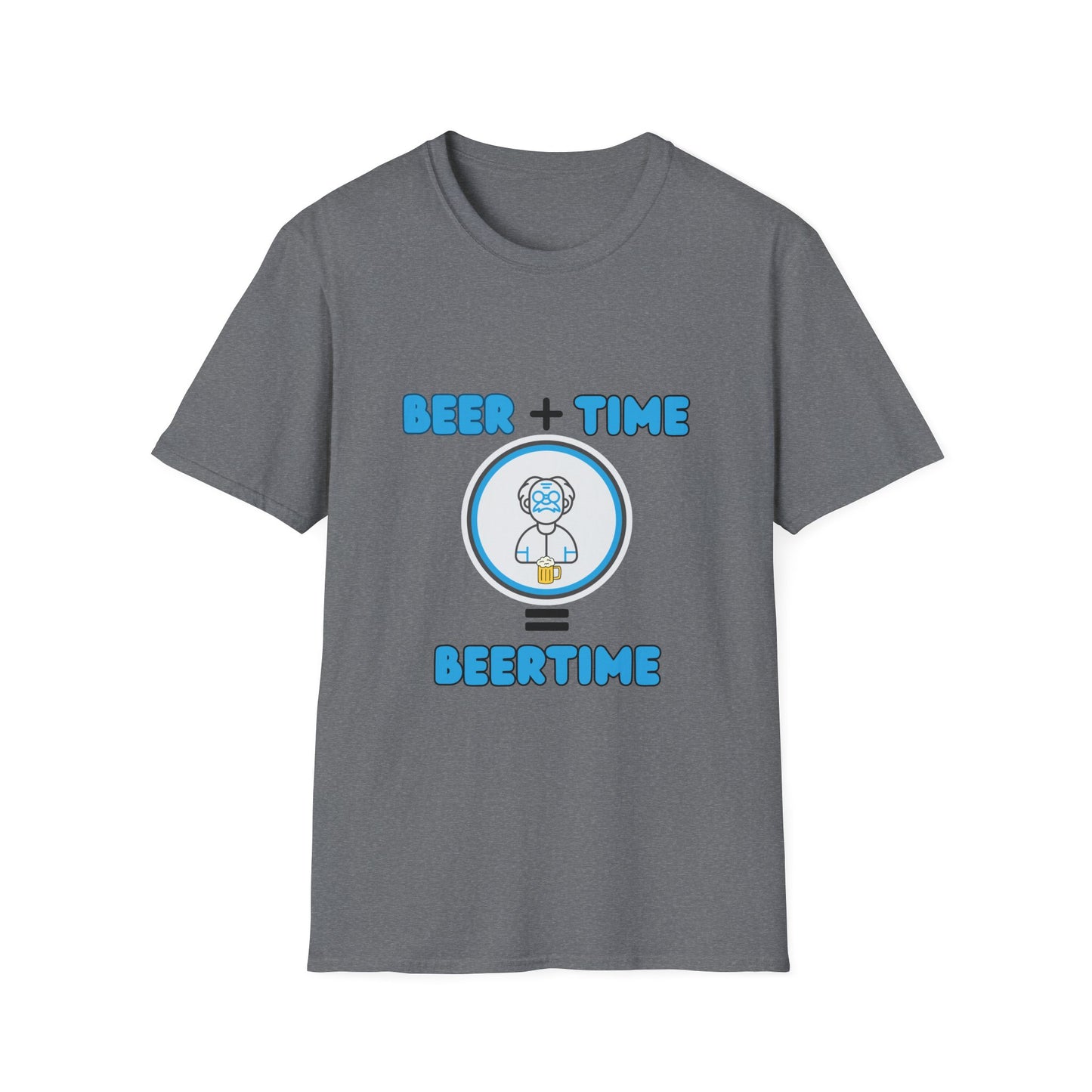 Beer Plus Time Equals Beertime Unisex T-Shirt, Fun Casual Tee, Gift for Beer Lovers, Perfect for Parties, Summer Barbecues, Comfortable Everyday Wear