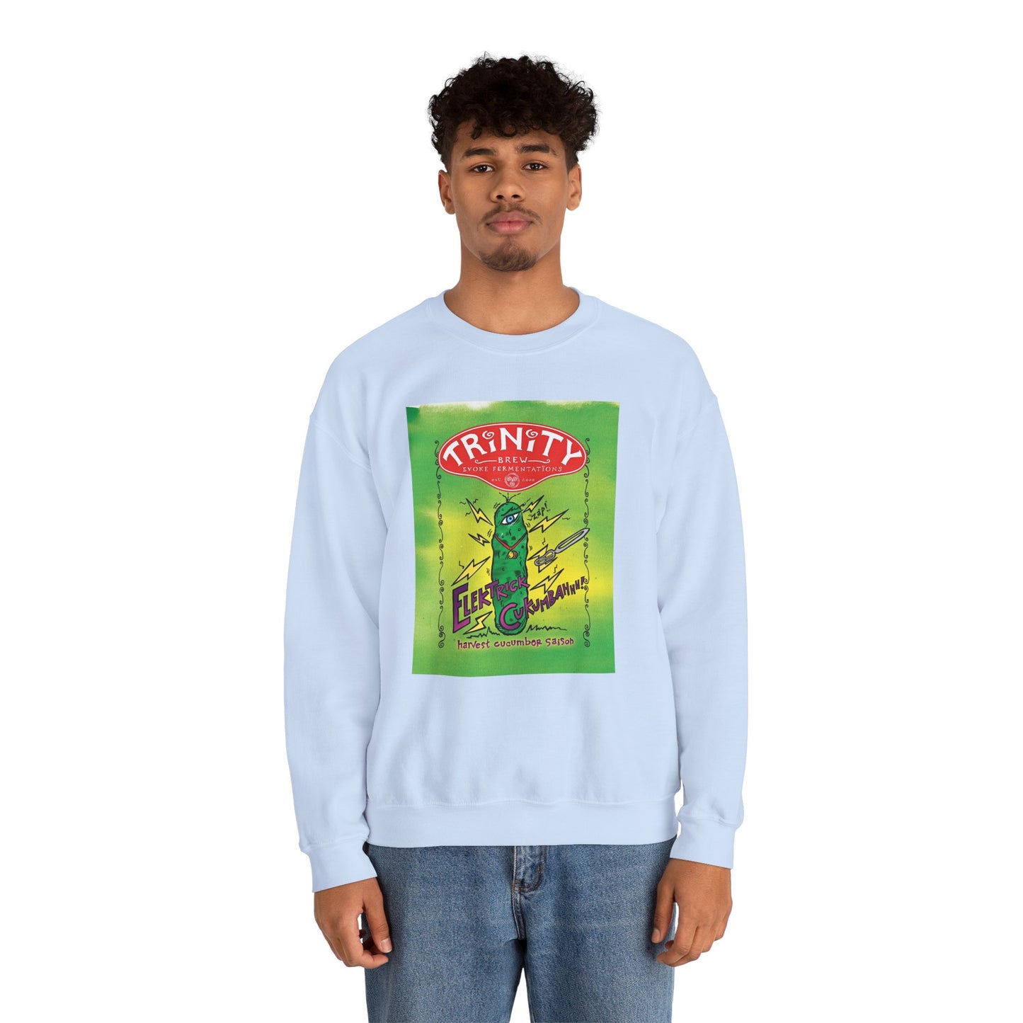 TRiNiTY Electrick Cukumbahh (Lighter Colors) - Unisex Heavy Blend™ Crewneck Sweatshirt
