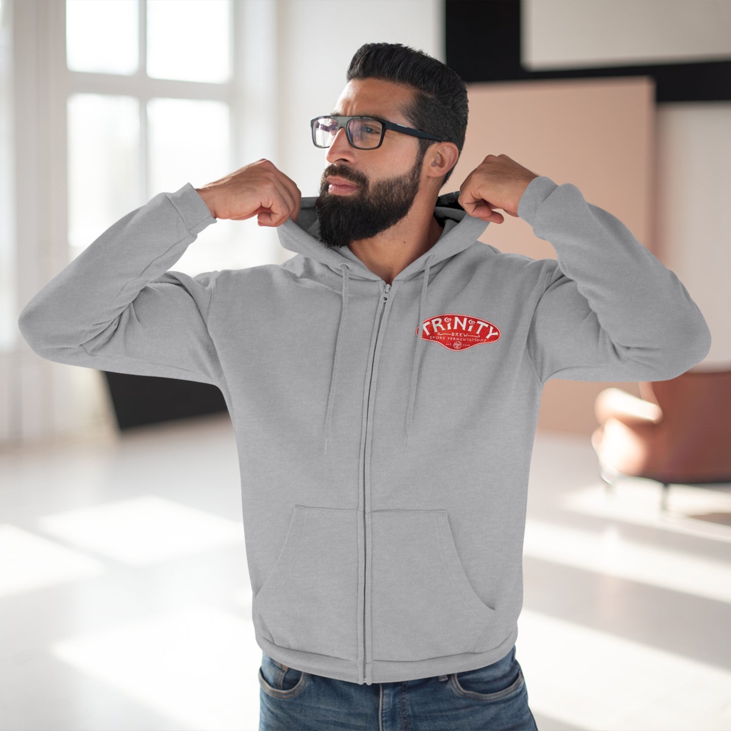 TRiNiTY Funky Reggae Beer - Unisex Hooded Zip Sweatshirt