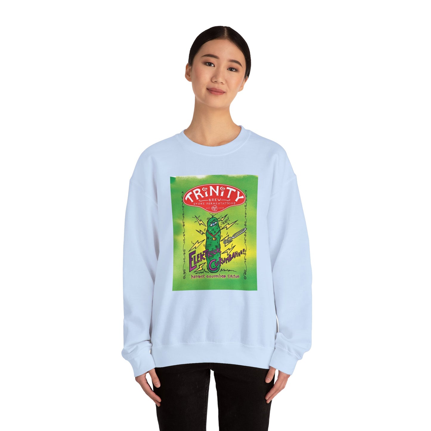 TRiNiTY Electrick Cukumbahh (Lighter Colors) - Unisex Heavy Blend™ Crewneck Sweatshirt