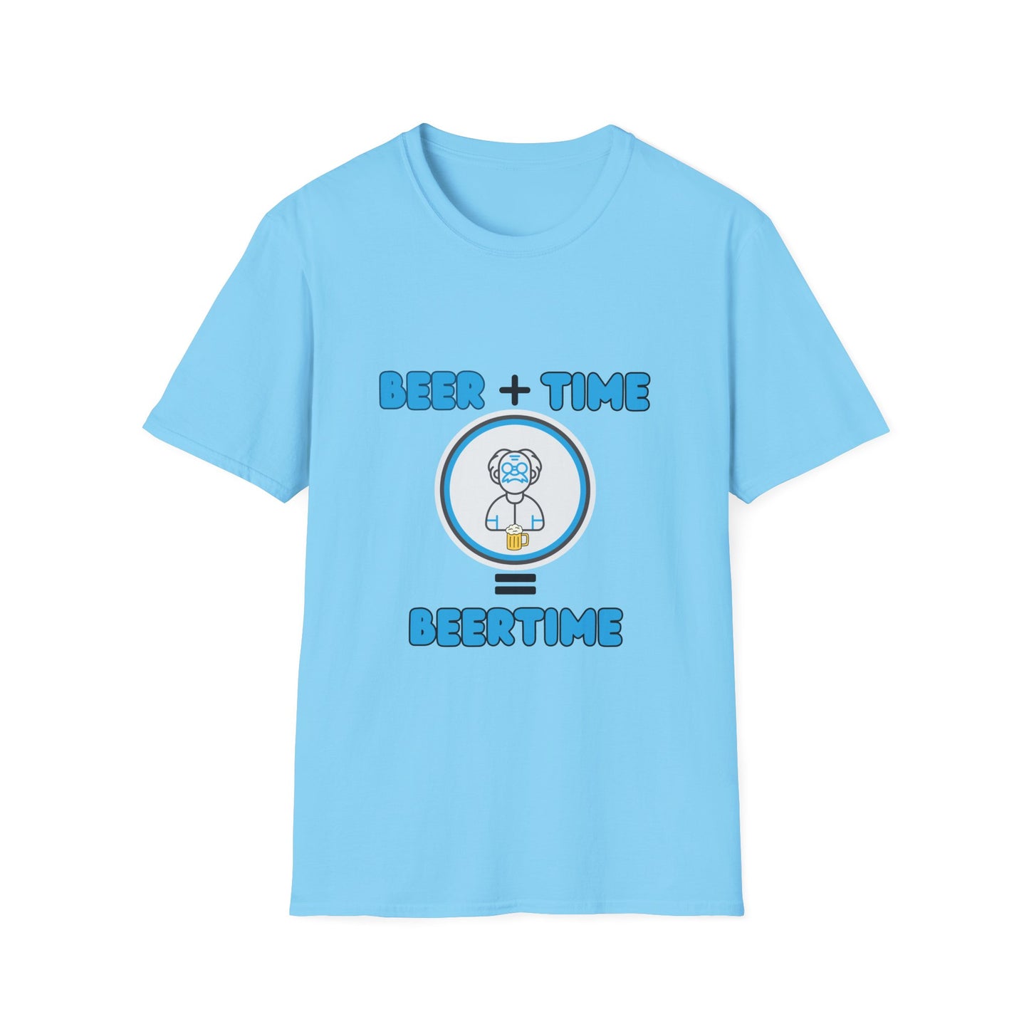 Beer Plus Time Equals Beertime Unisex T-Shirt, Fun Casual Tee, Gift for Beer Lovers, Perfect for Parties, Summer Barbecues, Comfortable Everyday Wear