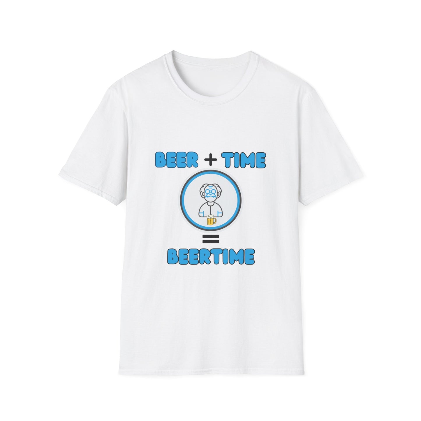 Beer Plus Time Equals Beertime Unisex T-Shirt, Fun Casual Tee, Gift for Beer Lovers, Perfect for Parties, Summer Barbecues, Comfortable Everyday Wear