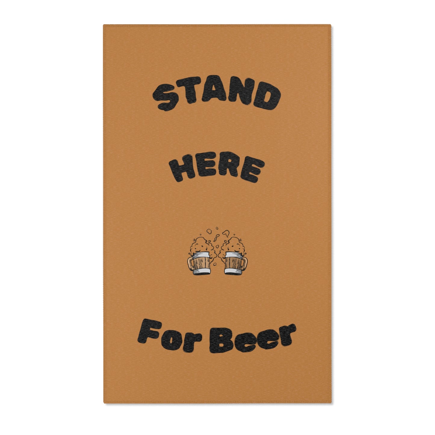 Beer Lovers Area Rug - Stand Here for Beer, Home Bar Decor, Fun Kitchen Mat, Perfect Gift for Beer Enthusiasts, Party Accessories