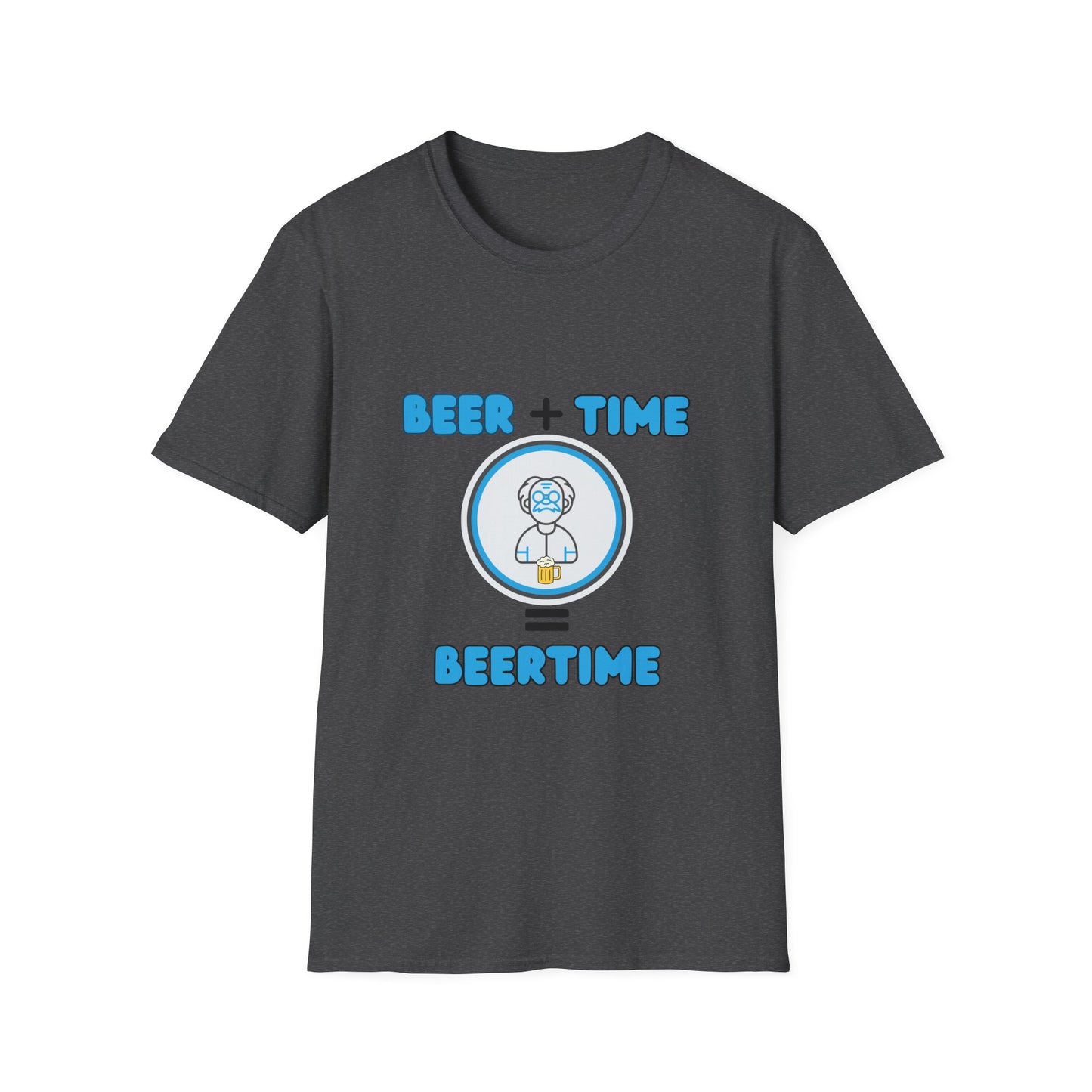 Beer Plus Time Equals Beertime Unisex T-Shirt, Fun Casual Tee, Gift for Beer Lovers, Perfect for Parties, Summer Barbecues, Comfortable Everyday Wear