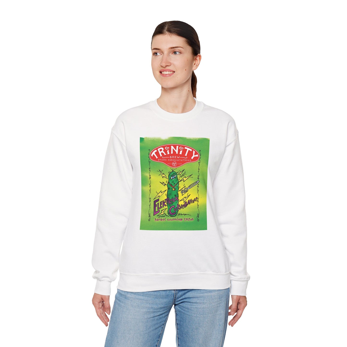 TRiNiTY Electrick Cukumbahh (Lighter Colors) - Unisex Heavy Blend™ Crewneck Sweatshirt