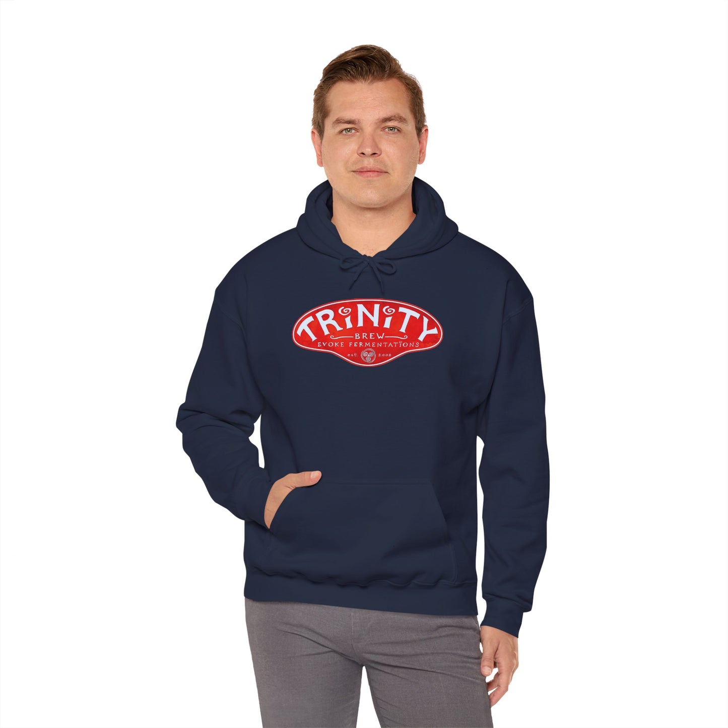 Trinity logo Front with Flo logo back Unisex Heavy Blend™ Hooded Sweatshirt