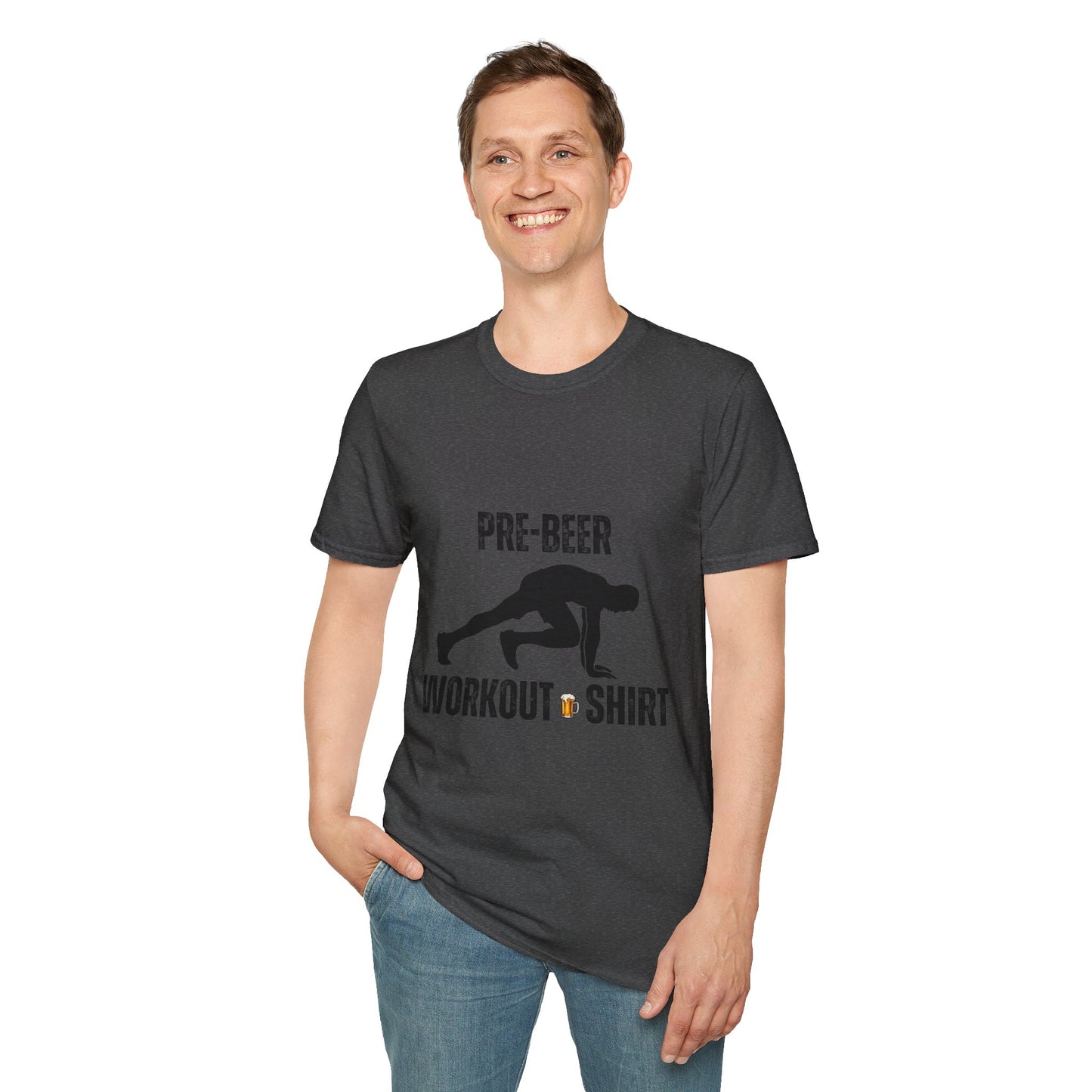 Pre-Beer Workout T-Shirt, Fun Fitness Tee, Unisex Athletic Shirt, Workout Clothing, Beer Lover's Gift, Gym Apparel