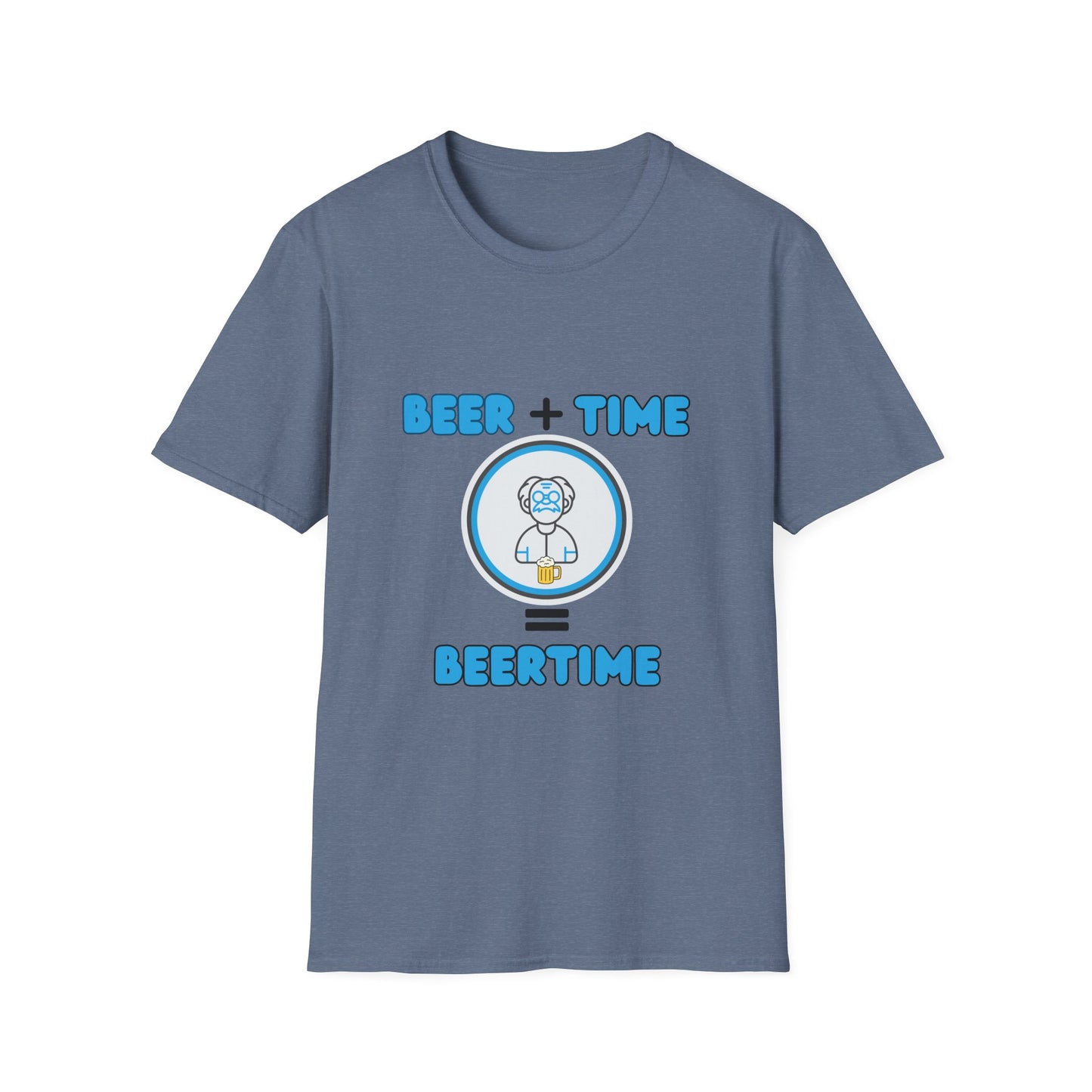 Beer Plus Time Equals Beertime Unisex T-Shirt, Fun Casual Tee, Gift for Beer Lovers, Perfect for Parties, Summer Barbecues, Comfortable Everyday Wear