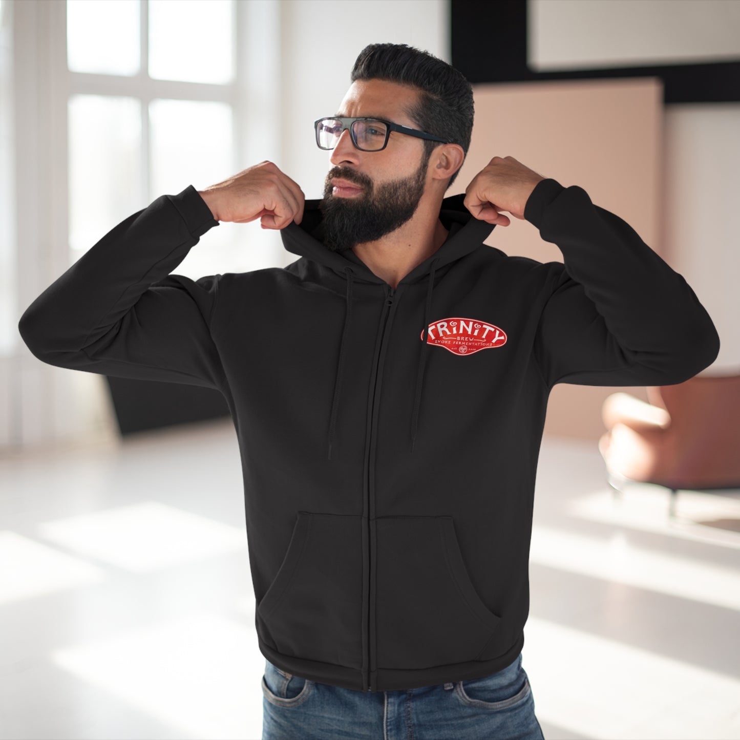 TRiNiTY Funky Reggae Beer - Unisex Hooded Zip Sweatshirt