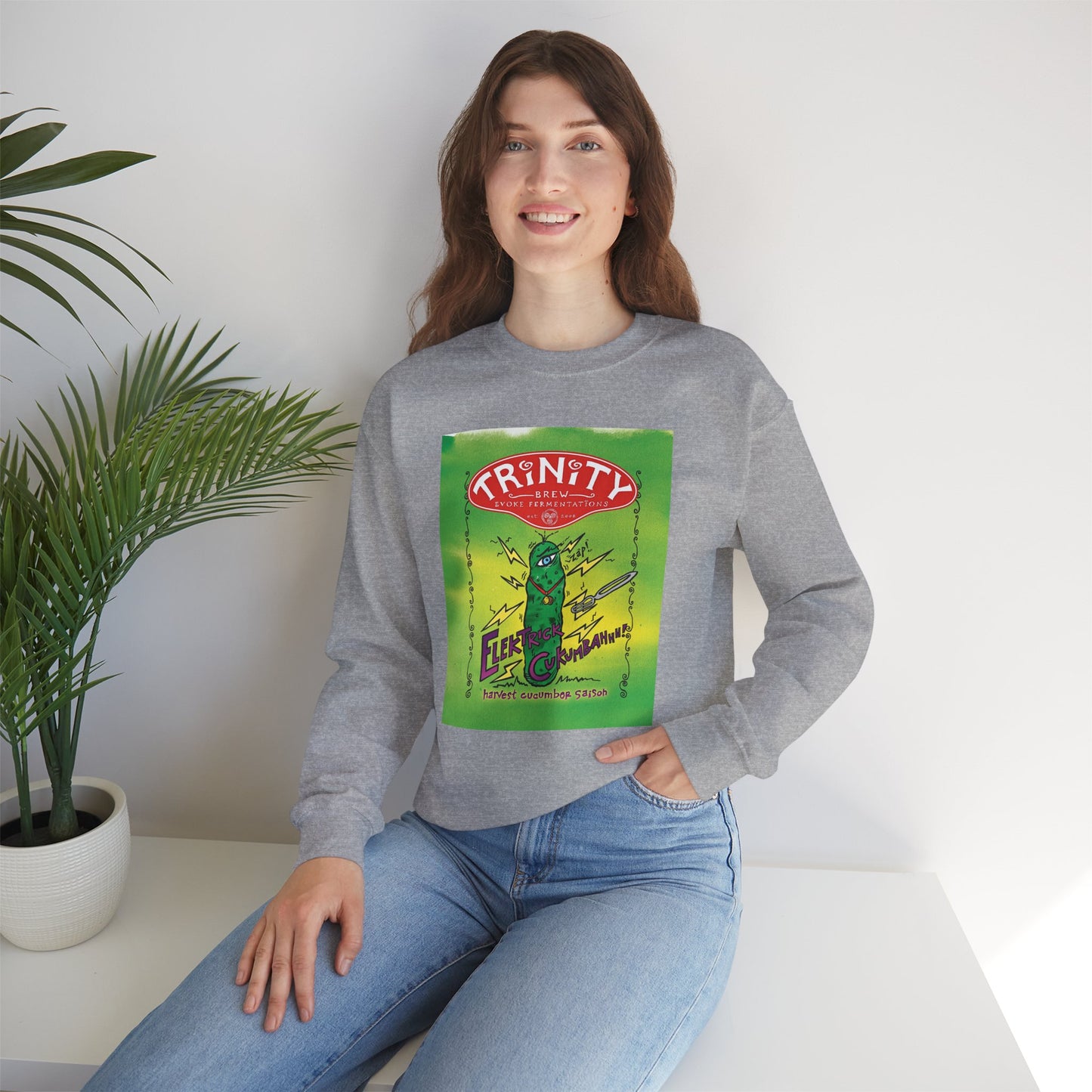 TRiNiTY Electrick Cukumbahh (Lighter Colors) - Unisex Heavy Blend™ Crewneck Sweatshirt