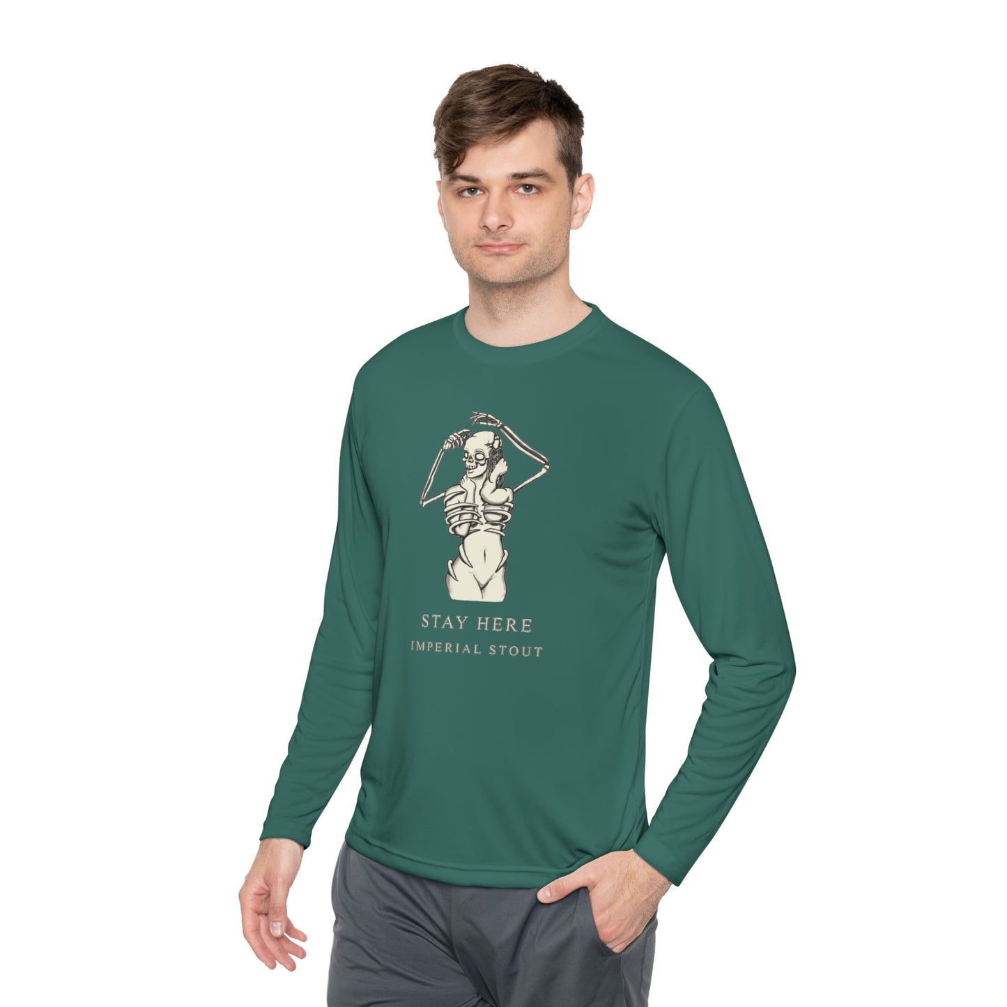 Stay Here Imperial Stout Unisex Lightweight Long Sleeve Tee