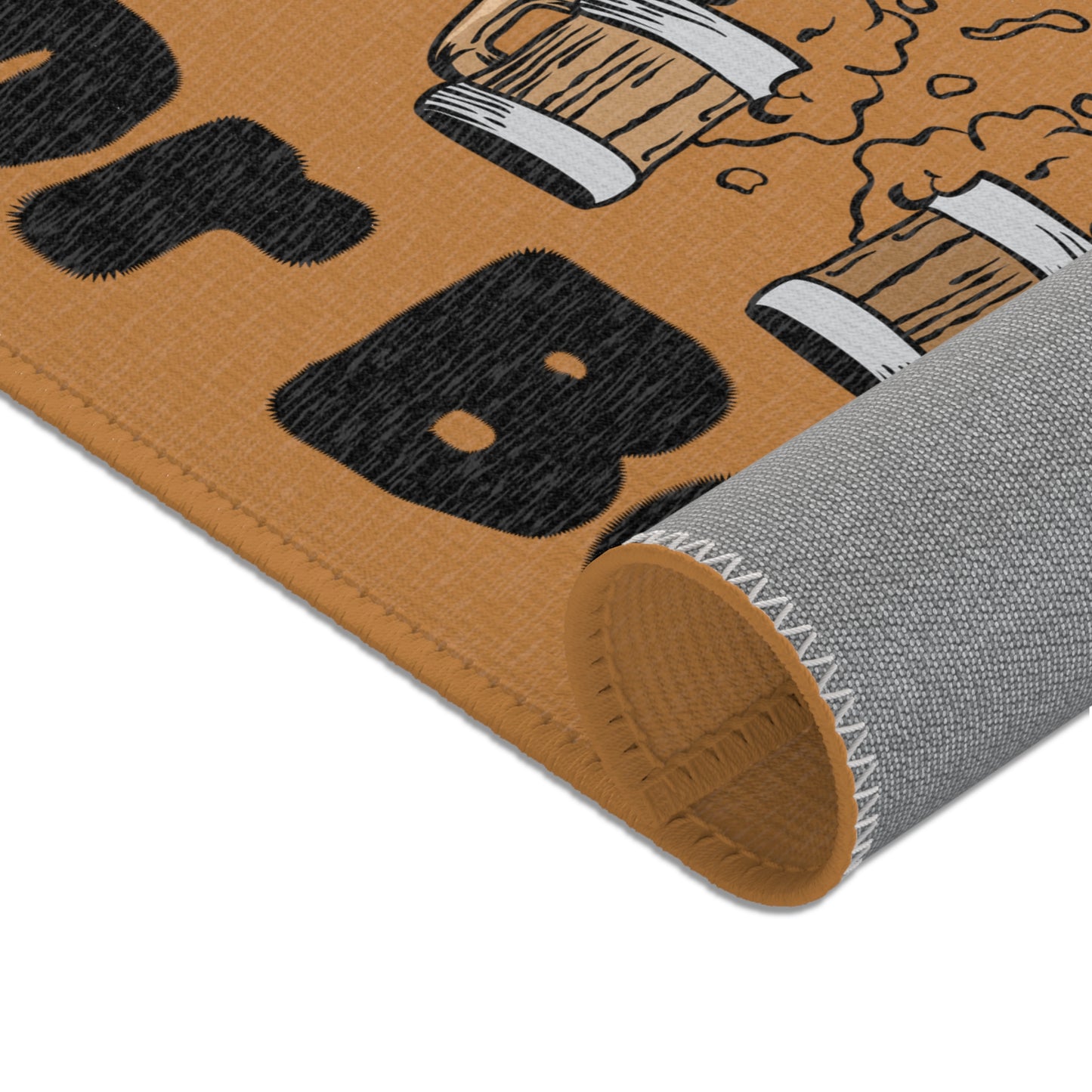 Beer Lovers Area Rug - Stand Here for Beer, Home Bar Decor, Fun Kitchen Mat, Perfect Gift for Beer Enthusiasts, Party Accessories