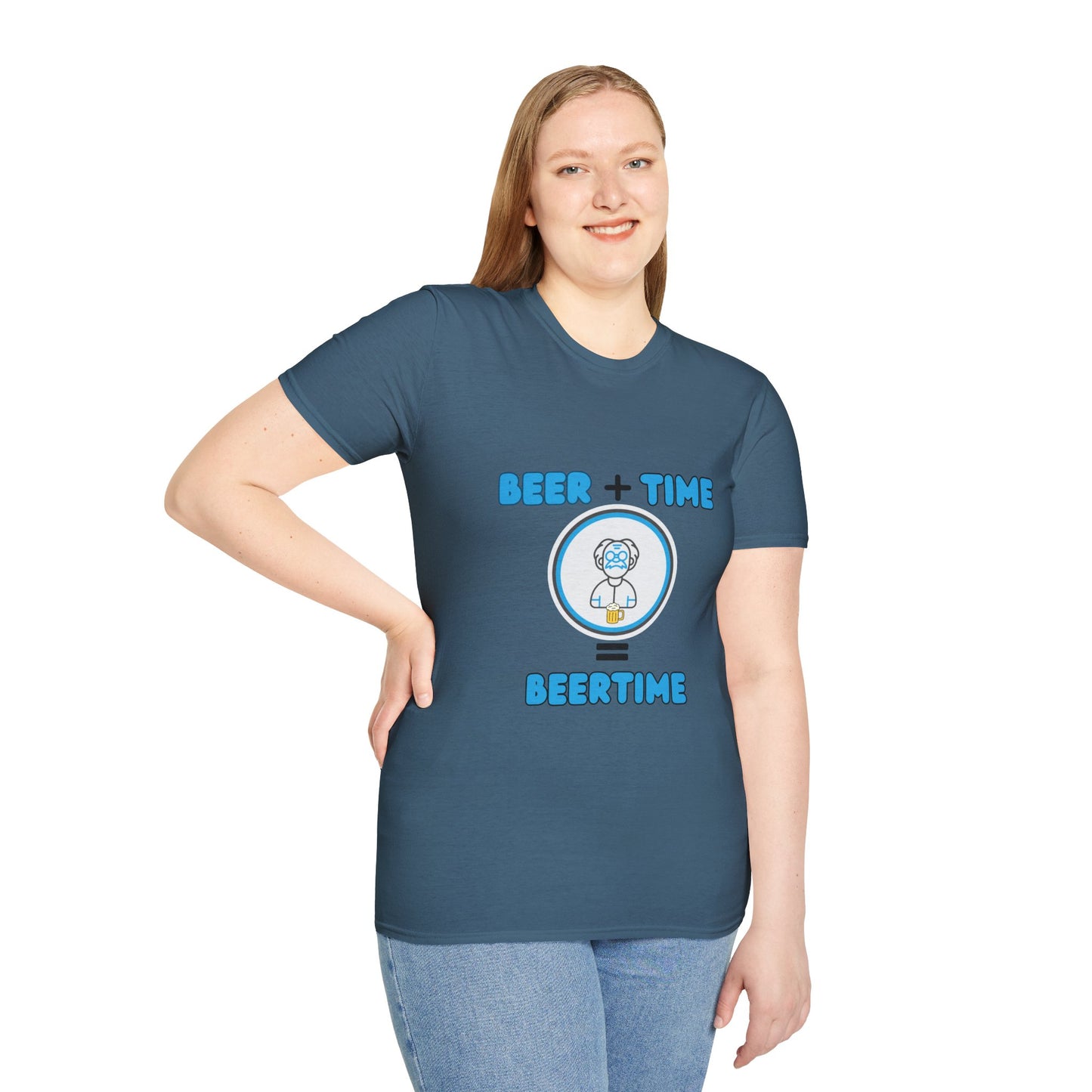 Beer Plus Time Equals Beertime Unisex T-Shirt, Fun Casual Tee, Gift for Beer Lovers, Perfect for Parties, Summer Barbecues, Comfortable Everyday Wear