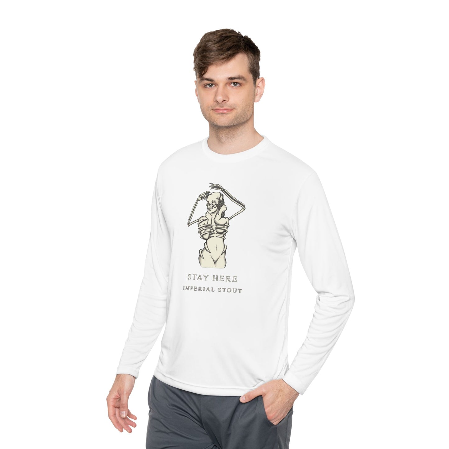 Stay Here Imperial Stout Unisex Lightweight Long Sleeve Tee