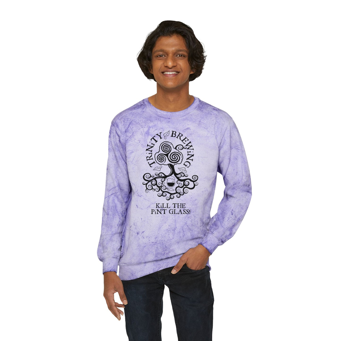 TRiNiTY Kill the Pint Glass! - Unisex Color Blast Crewneck Sweatshirt