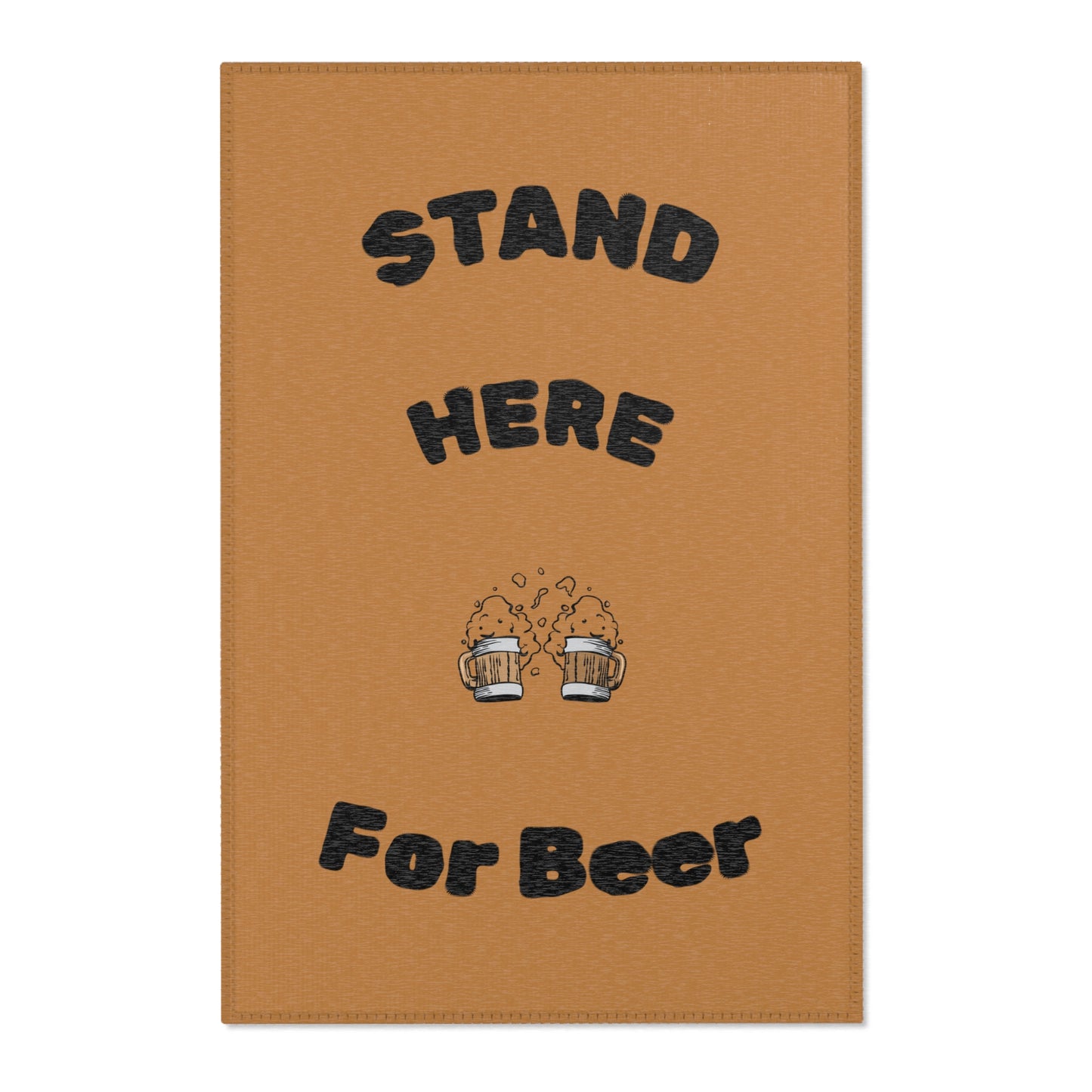 Beer Lovers Area Rug - Stand Here for Beer, Home Bar Decor, Fun Kitchen Mat, Perfect Gift for Beer Enthusiasts, Party Accessories