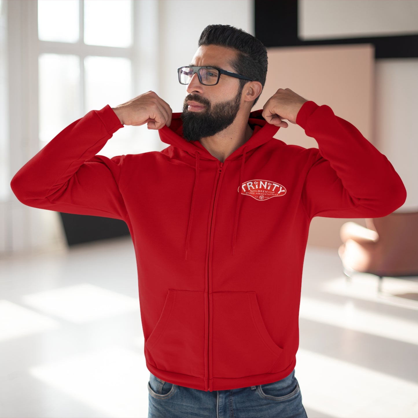 TRiNiTY Funky Reggae Beer - Unisex Hooded Zip Sweatshirt