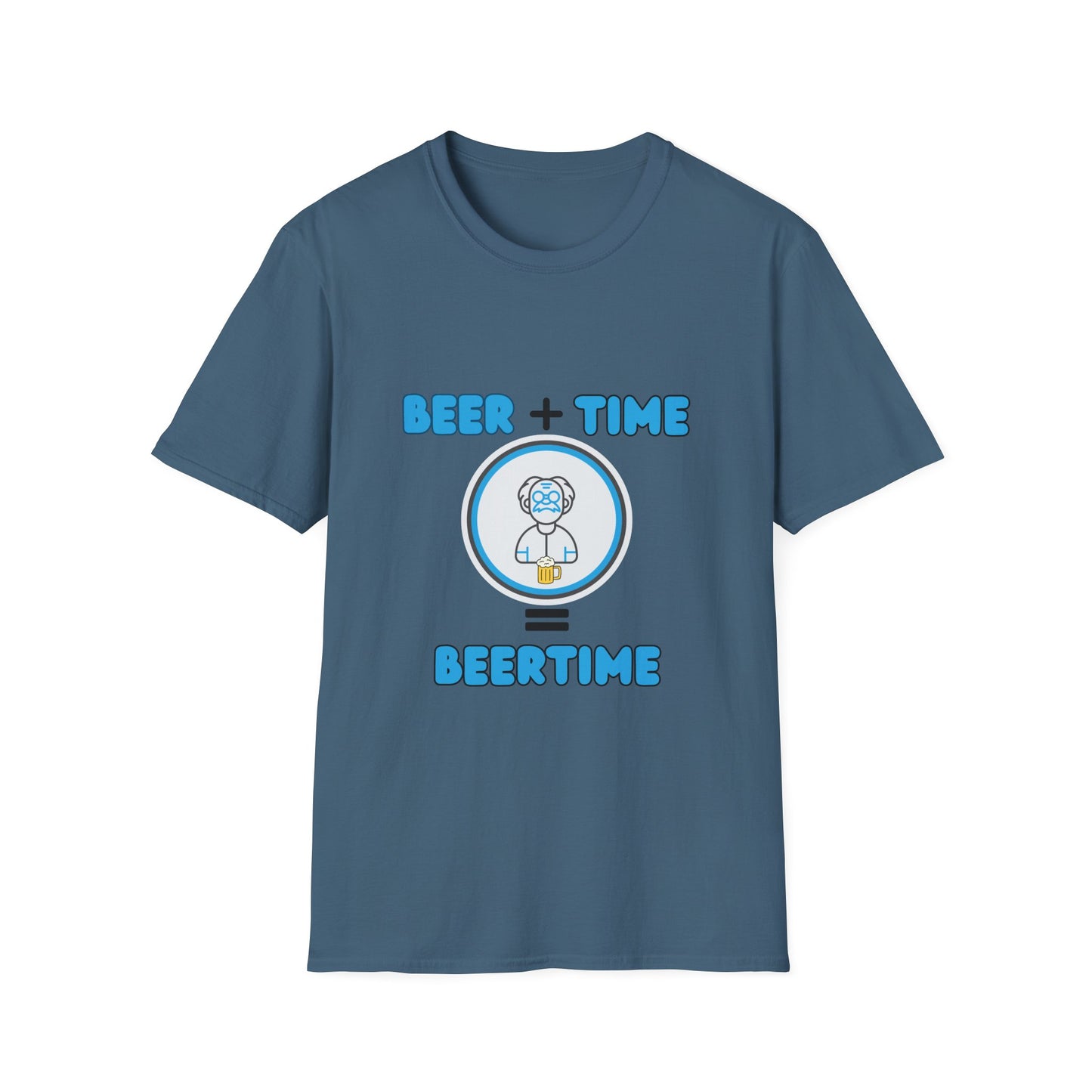 Beer Plus Time Equals Beertime Unisex T-Shirt, Fun Casual Tee, Gift for Beer Lovers, Perfect for Parties, Summer Barbecues, Comfortable Everyday Wear