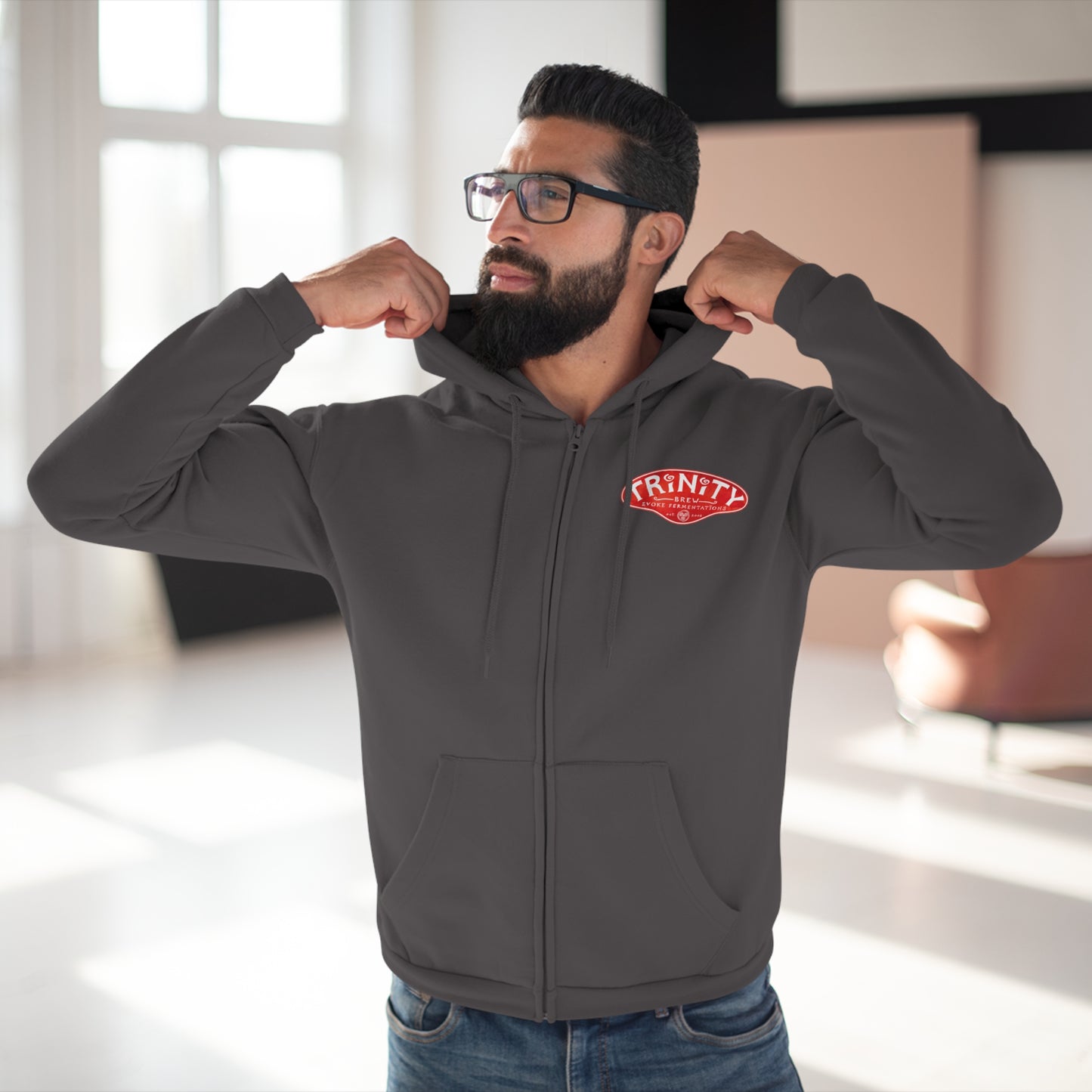 TRiNiTY Funky Reggae Beer - Unisex Hooded Zip Sweatshirt