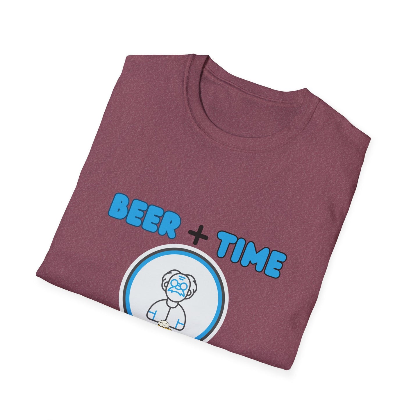 Beer Plus Time Equals Beertime Unisex T-Shirt, Fun Casual Tee, Gift for Beer Lovers, Perfect for Parties, Summer Barbecues, Comfortable Everyday Wear