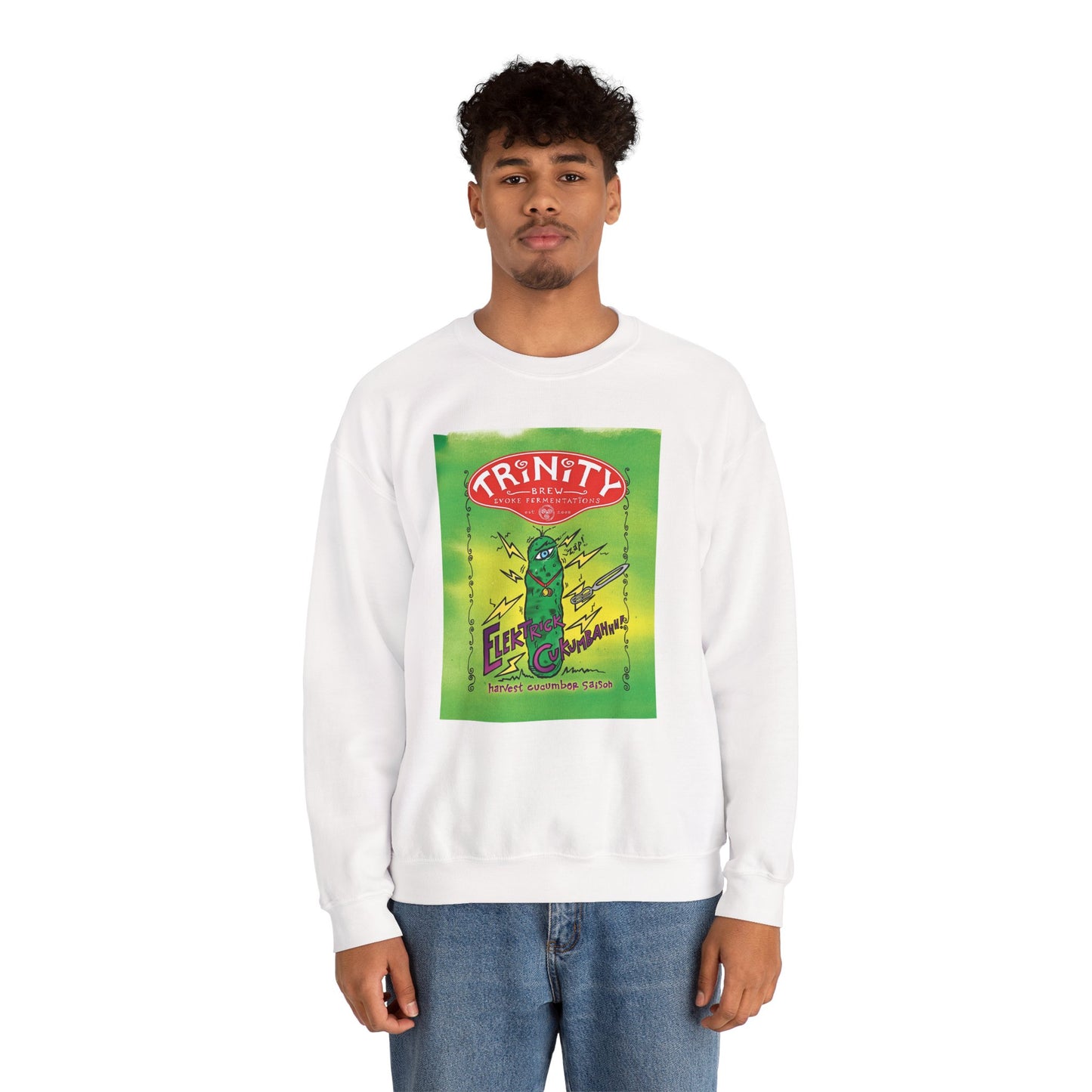 TRiNiTY Electrick Cukumbahh (Lighter Colors) - Unisex Heavy Blend™ Crewneck Sweatshirt