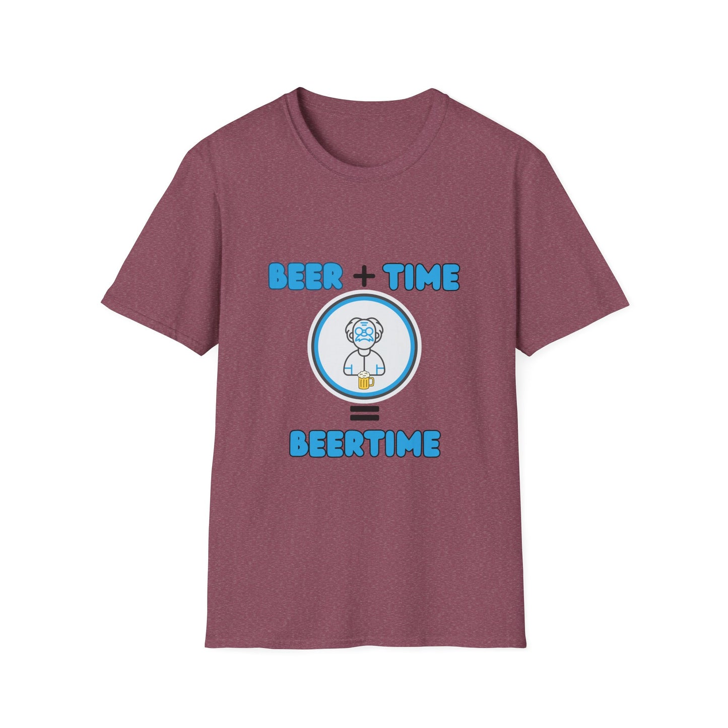 Beer Plus Time Equals Beertime Unisex T-Shirt, Fun Casual Tee, Gift for Beer Lovers, Perfect for Parties, Summer Barbecues, Comfortable Everyday Wear