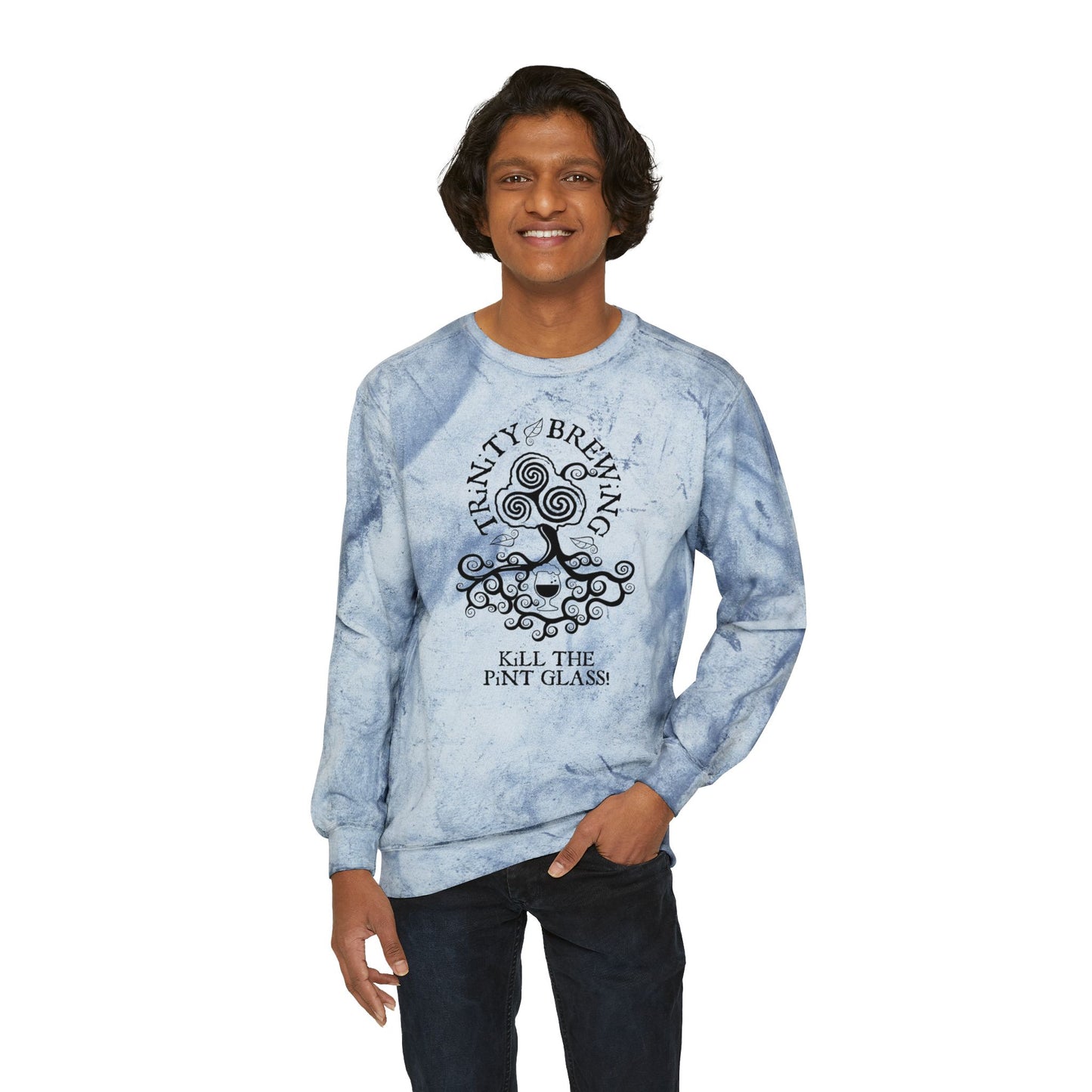 TRiNiTY Kill the Pint Glass! - Unisex Color Blast Crewneck Sweatshirt