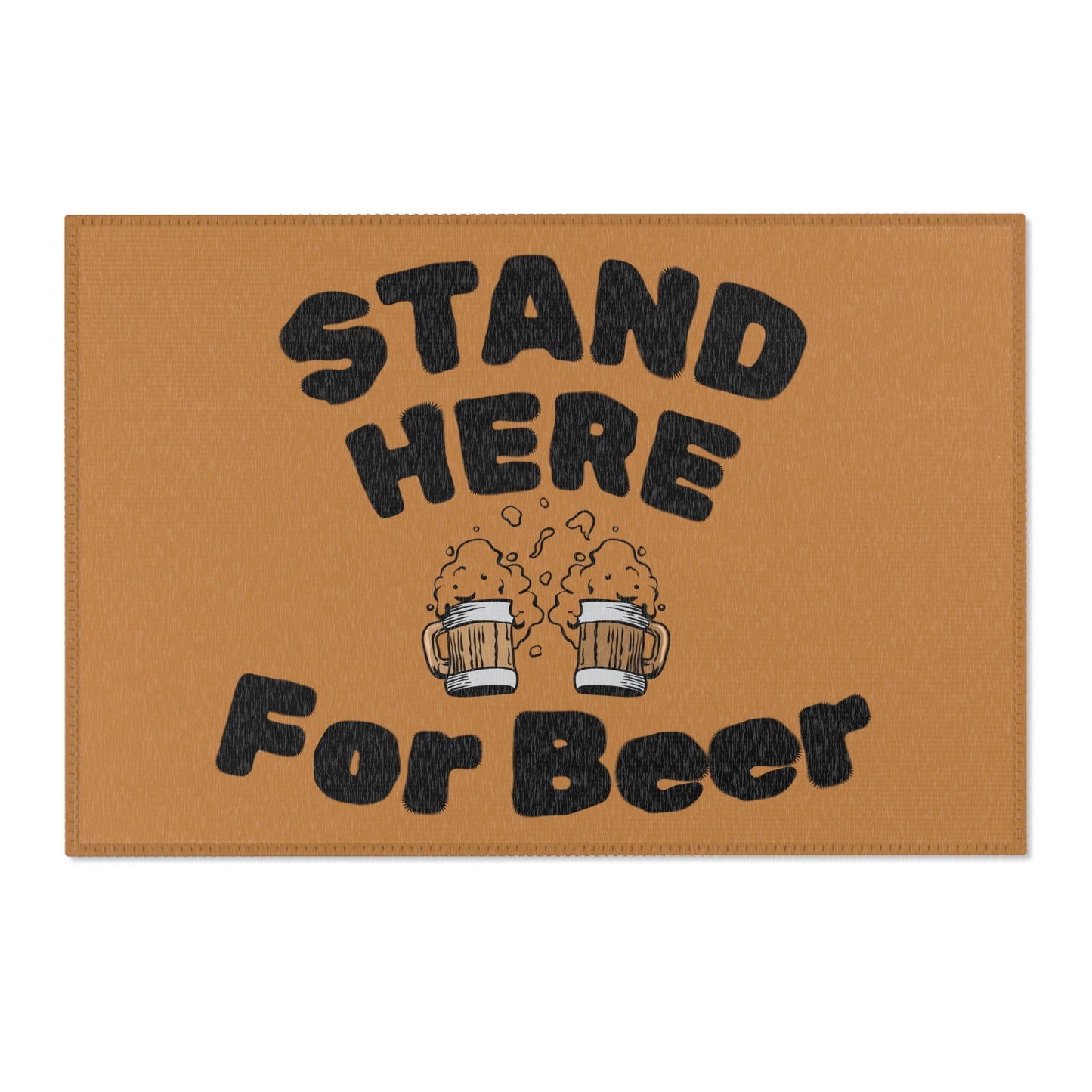 Beer Lovers Area Rug - Stand Here for Beer, Home Bar Decor, Fun Kitchen Mat, Perfect Gift for Beer Enthusiasts, Party Accessories
