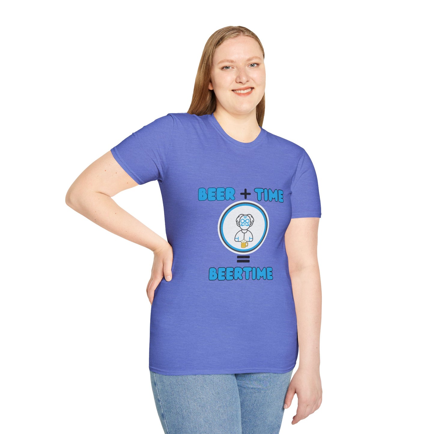 Beer Plus Time Equals Beertime Unisex T-Shirt, Fun Casual Tee, Gift for Beer Lovers, Perfect for Parties, Summer Barbecues, Comfortable Everyday Wear