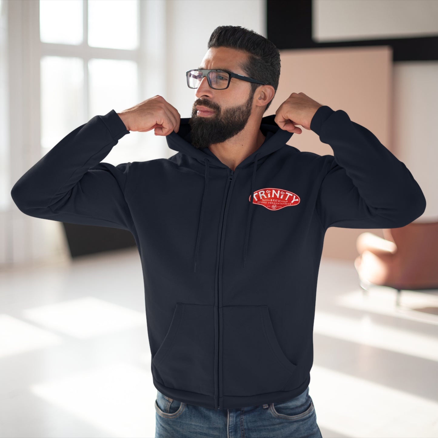 TRiNiTY Funky Reggae Beer - Unisex Hooded Zip Sweatshirt