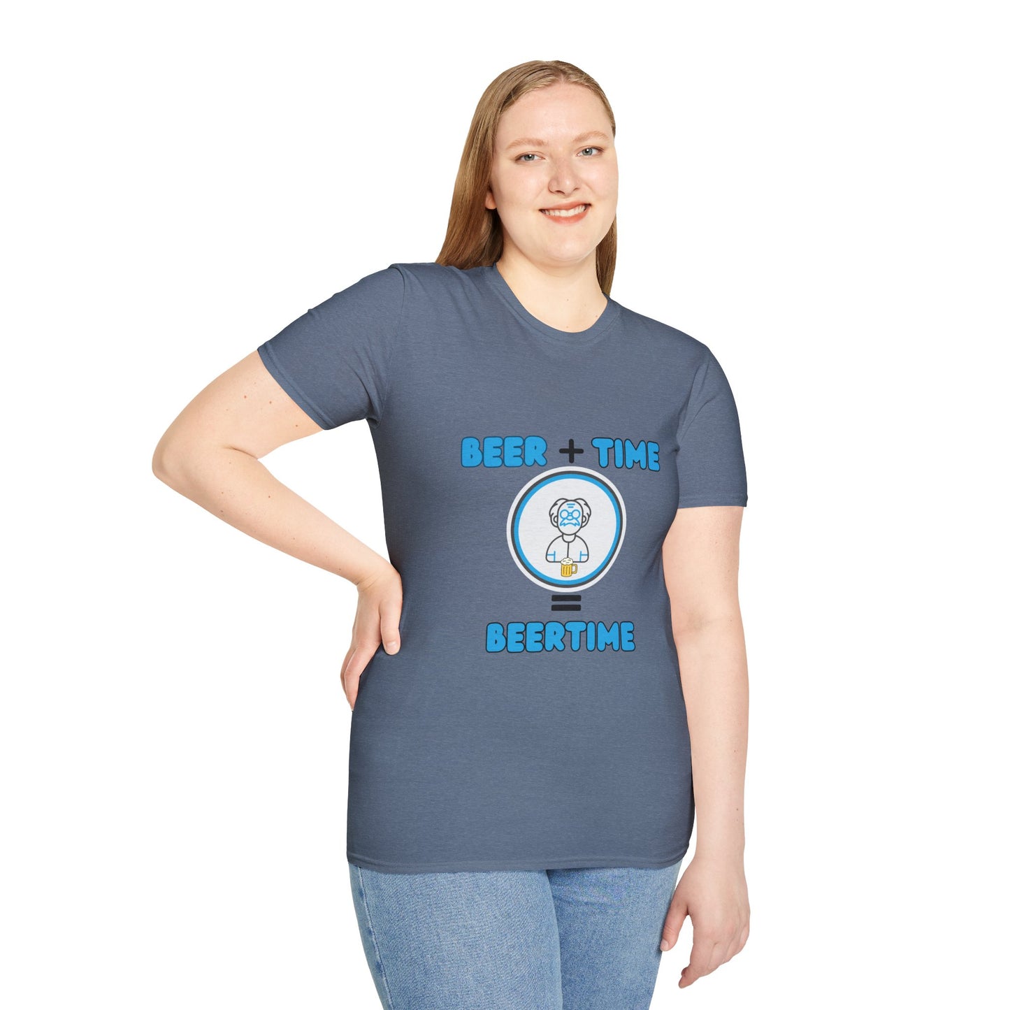 Beer Plus Time Equals Beertime Unisex T-Shirt, Fun Casual Tee, Gift for Beer Lovers, Perfect for Parties, Summer Barbecues, Comfortable Everyday Wear