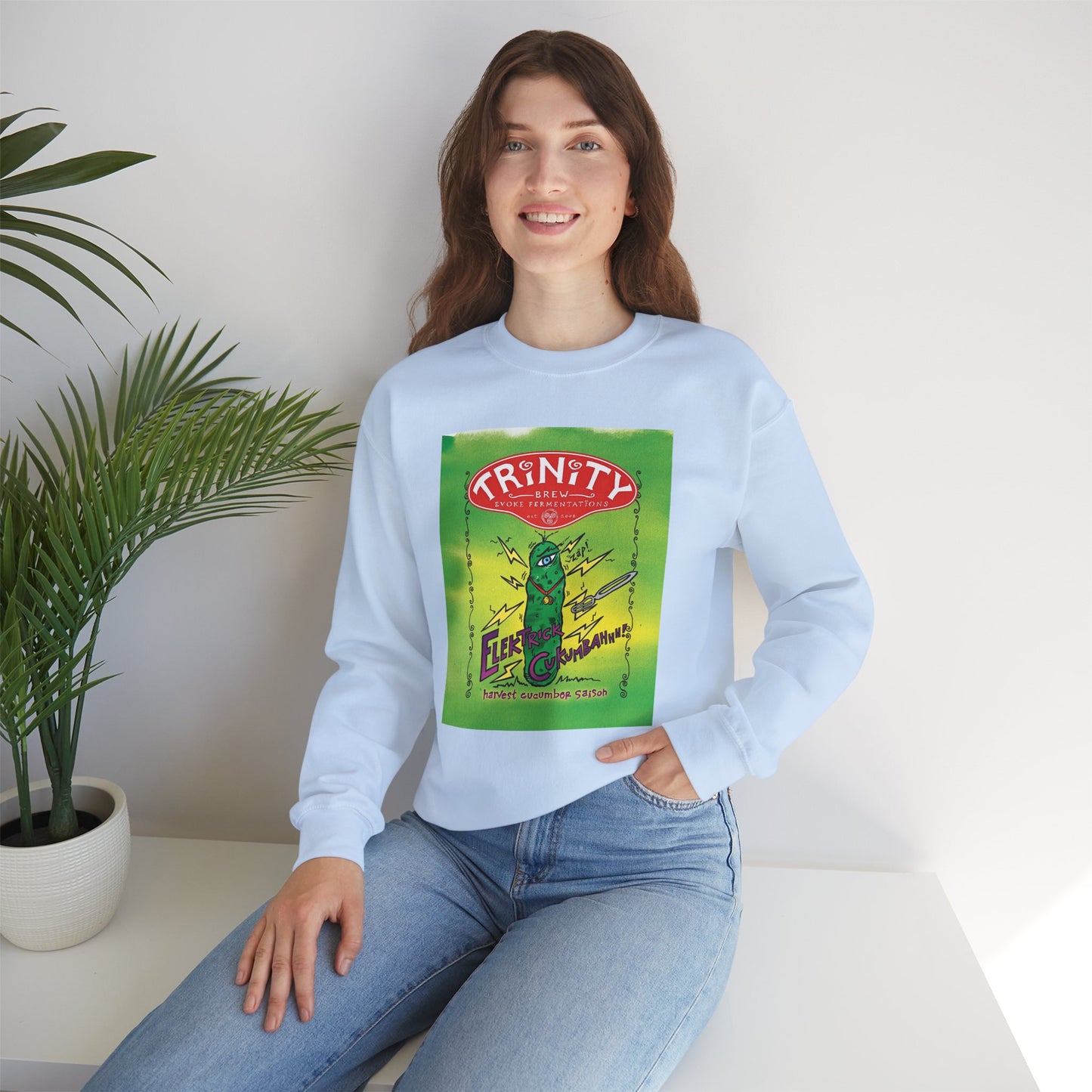 TRiNiTY Electrick Cukumbahh (Lighter Colors) - Unisex Heavy Blend™ Crewneck Sweatshirt