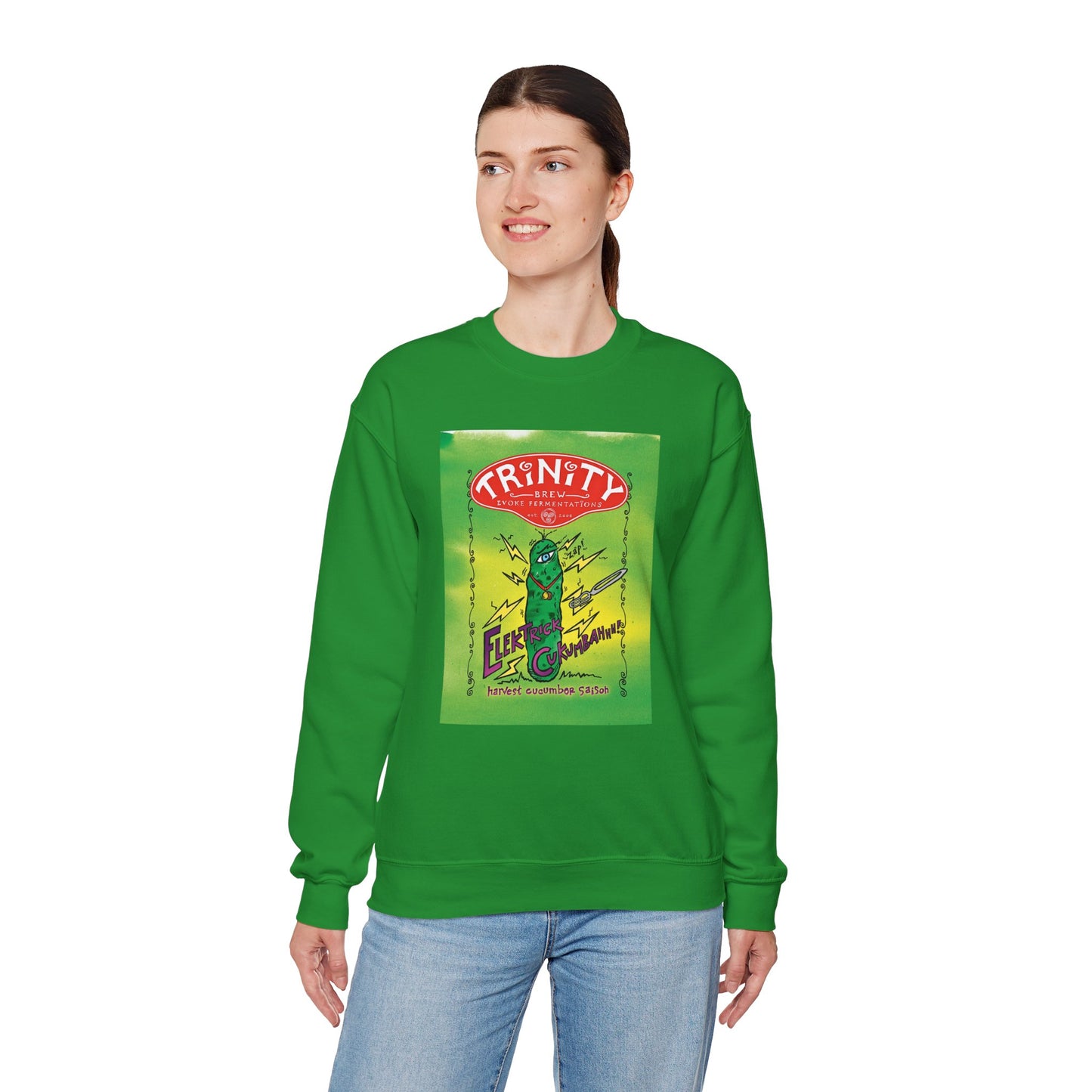TRiNiTY Electrick Cukumbahh (Lighter Colors) - Unisex Heavy Blend™ Crewneck Sweatshirt