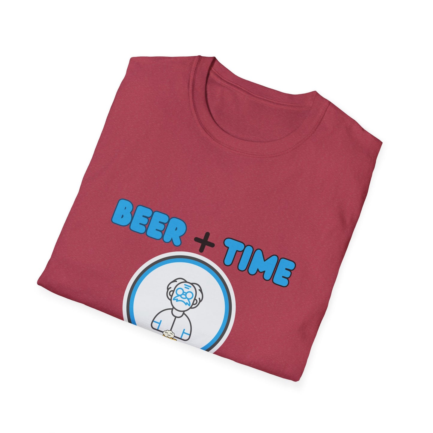 Beer Plus Time Equals Beertime Unisex T-Shirt, Fun Casual Tee, Gift for Beer Lovers, Perfect for Parties, Summer Barbecues, Comfortable Everyday Wear