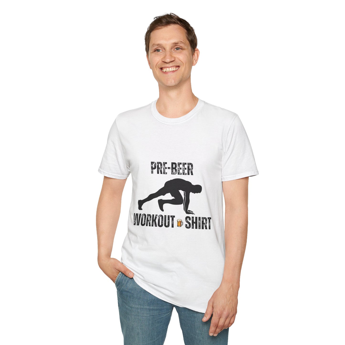 Pre-Beer Workout T-Shirt, Fun Fitness Tee, Unisex Athletic Shirt, Workout Clothing, Beer Lover's Gift, Gym Apparel