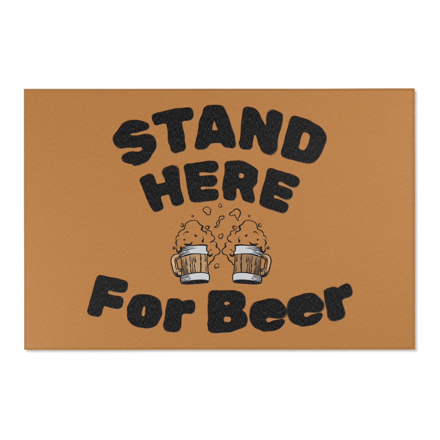 Beer Lovers Area Rug - Stand Here for Beer, Home Bar Decor, Fun Kitchen Mat, Perfect Gift for Beer Enthusiasts, Party Accessories