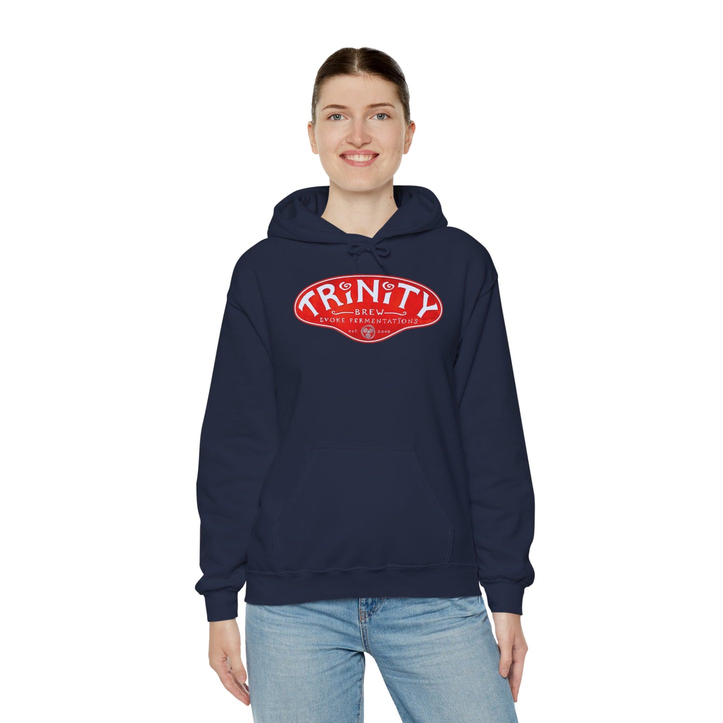 Trinity logo Front with Flo logo back Unisex Heavy Blend™ Hooded Sweatshirt