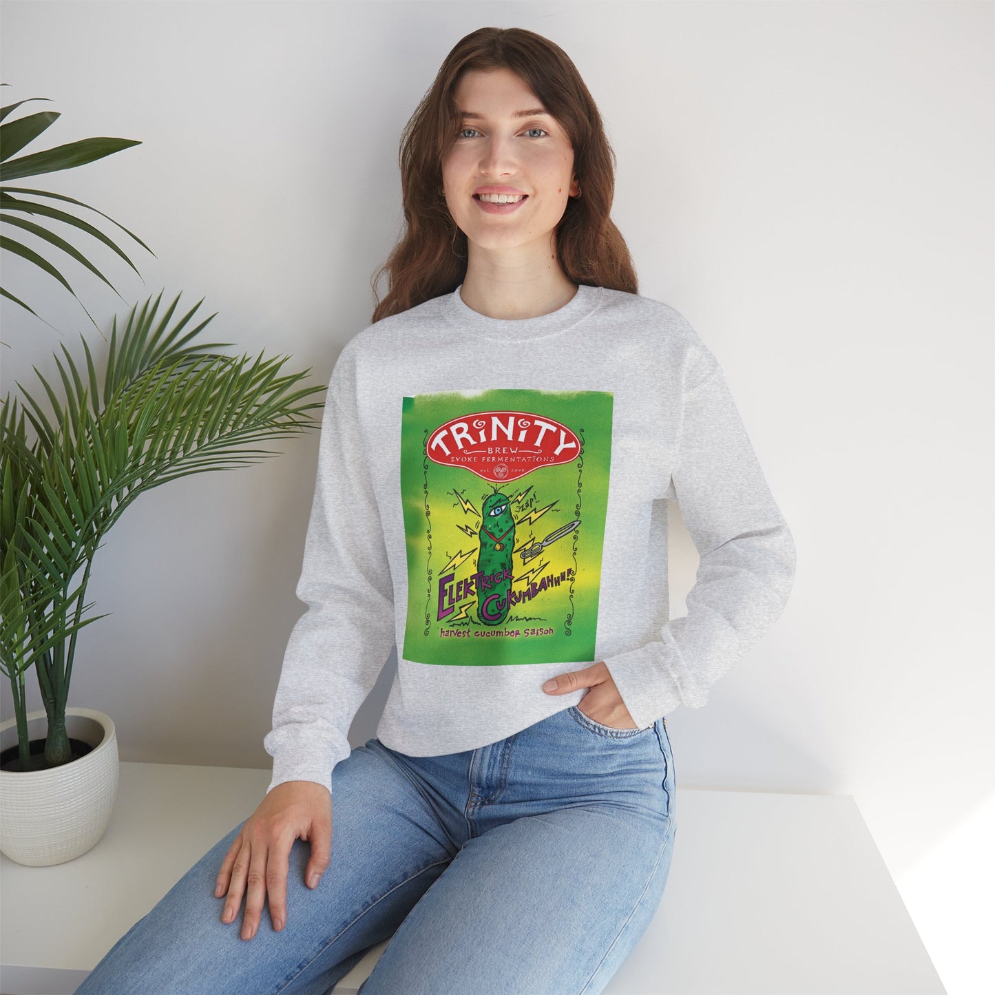 TRiNiTY Electrick Cukumbahh (Lighter Colors) - Unisex Heavy Blend™ Crewneck Sweatshirt