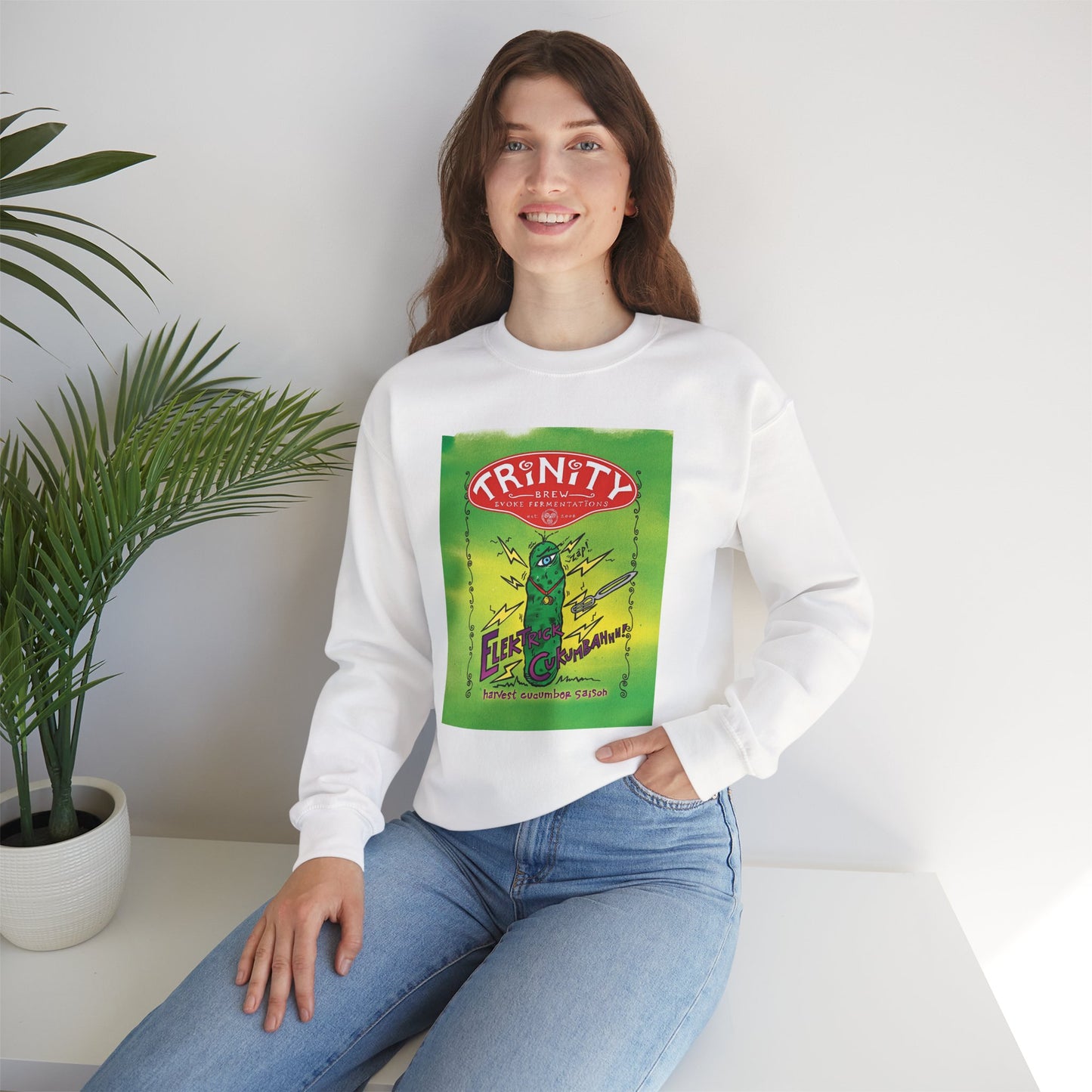 TRiNiTY Electrick Cukumbahh (Lighter Colors) - Unisex Heavy Blend™ Crewneck Sweatshirt