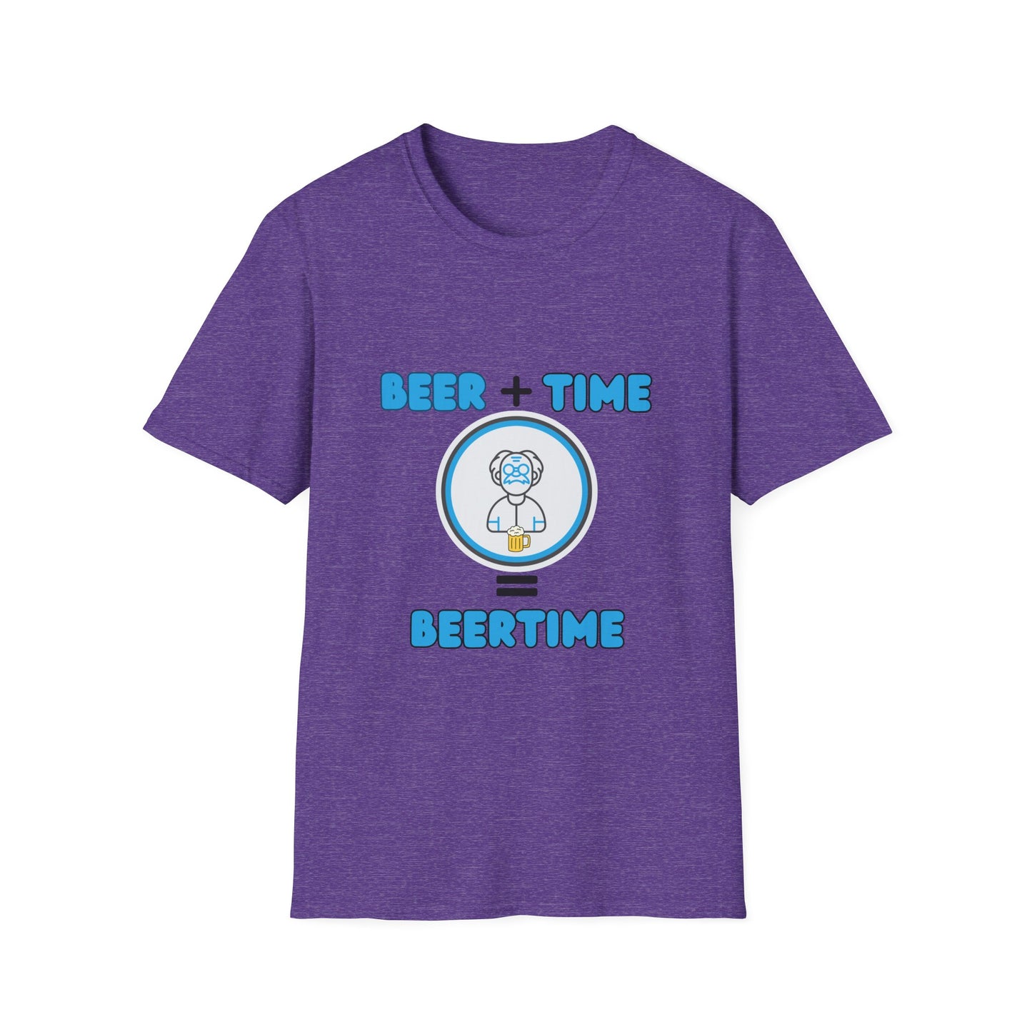 Beer Plus Time Equals Beertime Unisex T-Shirt, Fun Casual Tee, Gift for Beer Lovers, Perfect for Parties, Summer Barbecues, Comfortable Everyday Wear