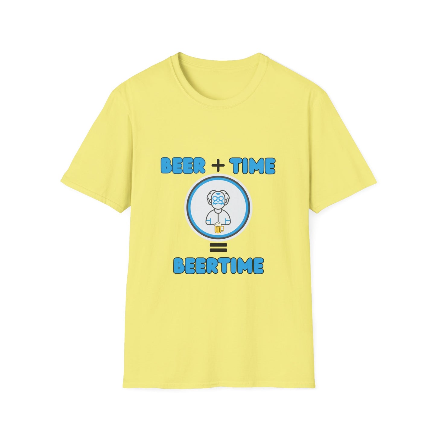 Beer Plus Time Equals Beertime Unisex T-Shirt, Fun Casual Tee, Gift for Beer Lovers, Perfect for Parties, Summer Barbecues, Comfortable Everyday Wear