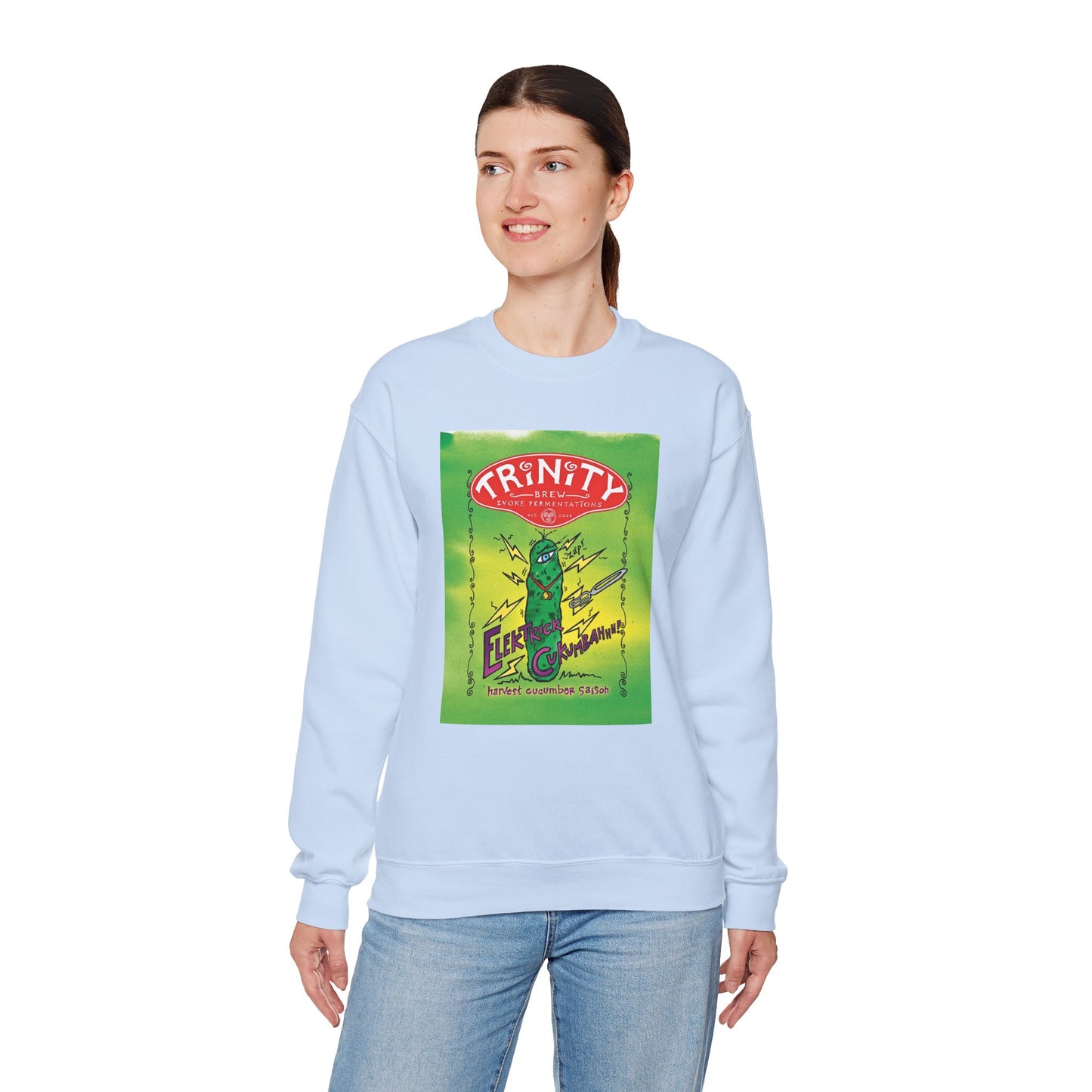 TRiNiTY Electrick Cukumbahh (Lighter Colors) - Unisex Heavy Blend™ Crewneck Sweatshirt