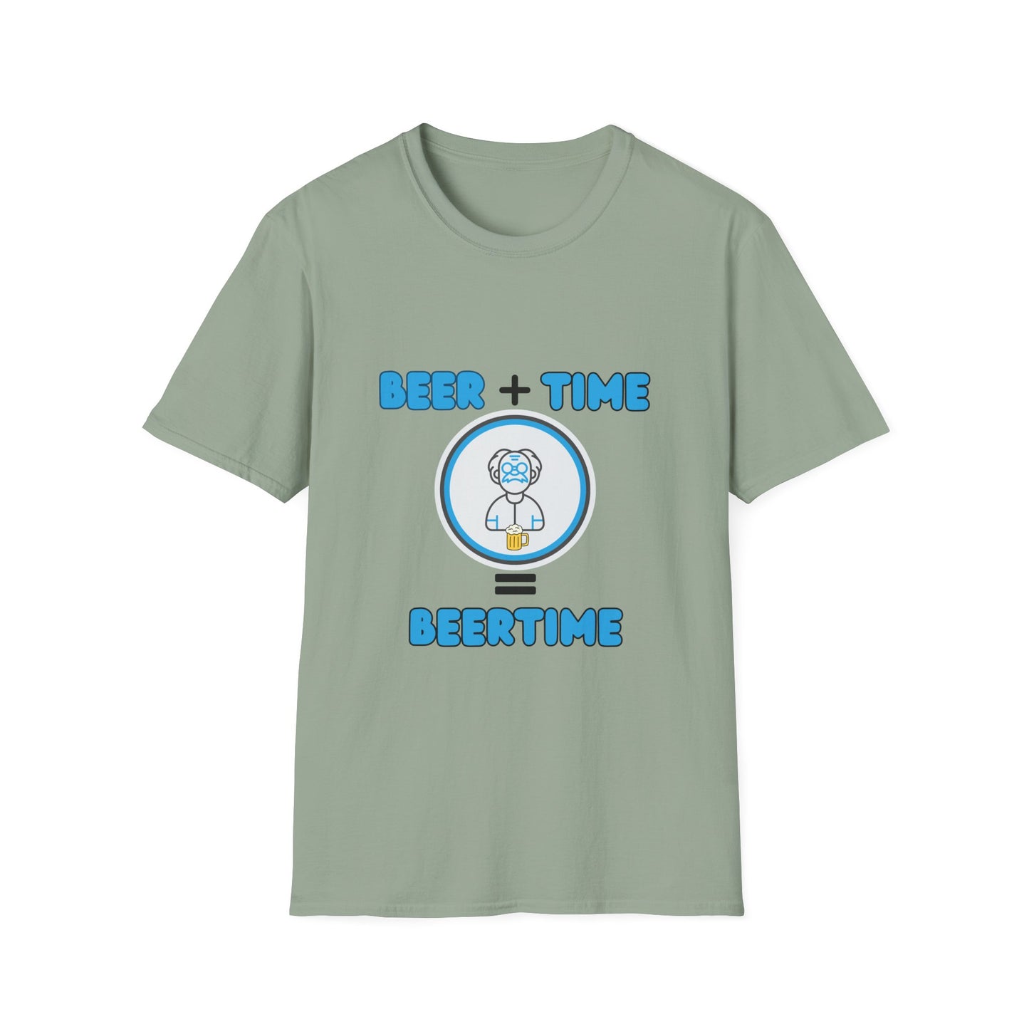 Beer Plus Time Equals Beertime Unisex T-Shirt, Fun Casual Tee, Gift for Beer Lovers, Perfect for Parties, Summer Barbecues, Comfortable Everyday Wear