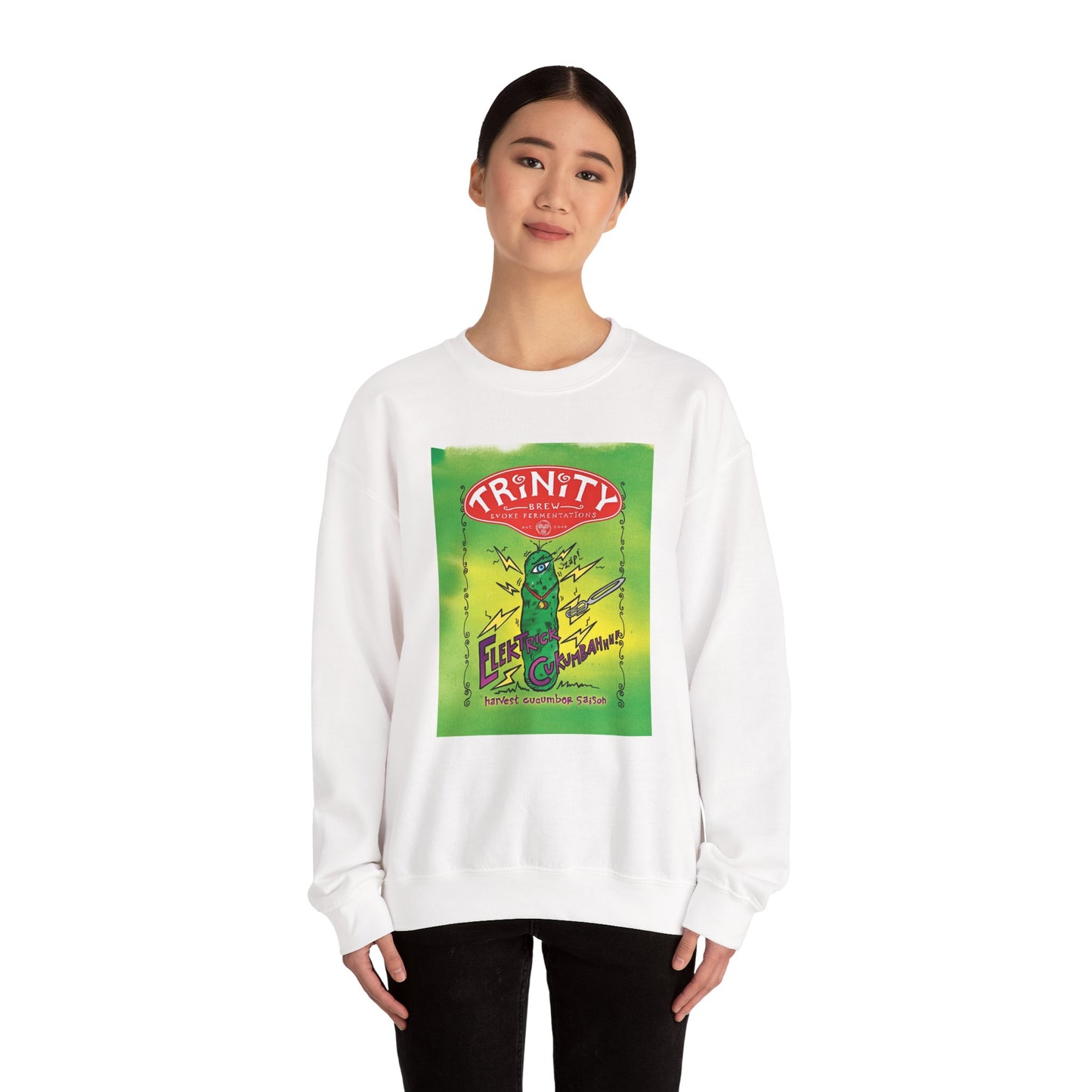TRiNiTY Electrick Cukumbahh (Lighter Colors) - Unisex Heavy Blend™ Crewneck Sweatshirt