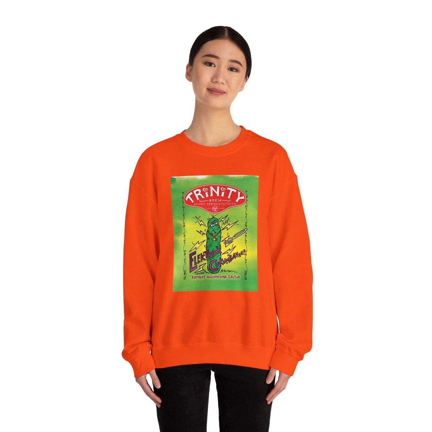 TRiNiTY Electrick Cukumbahh (Lighter Colors) - Unisex Heavy Blend™ Crewneck Sweatshirt
