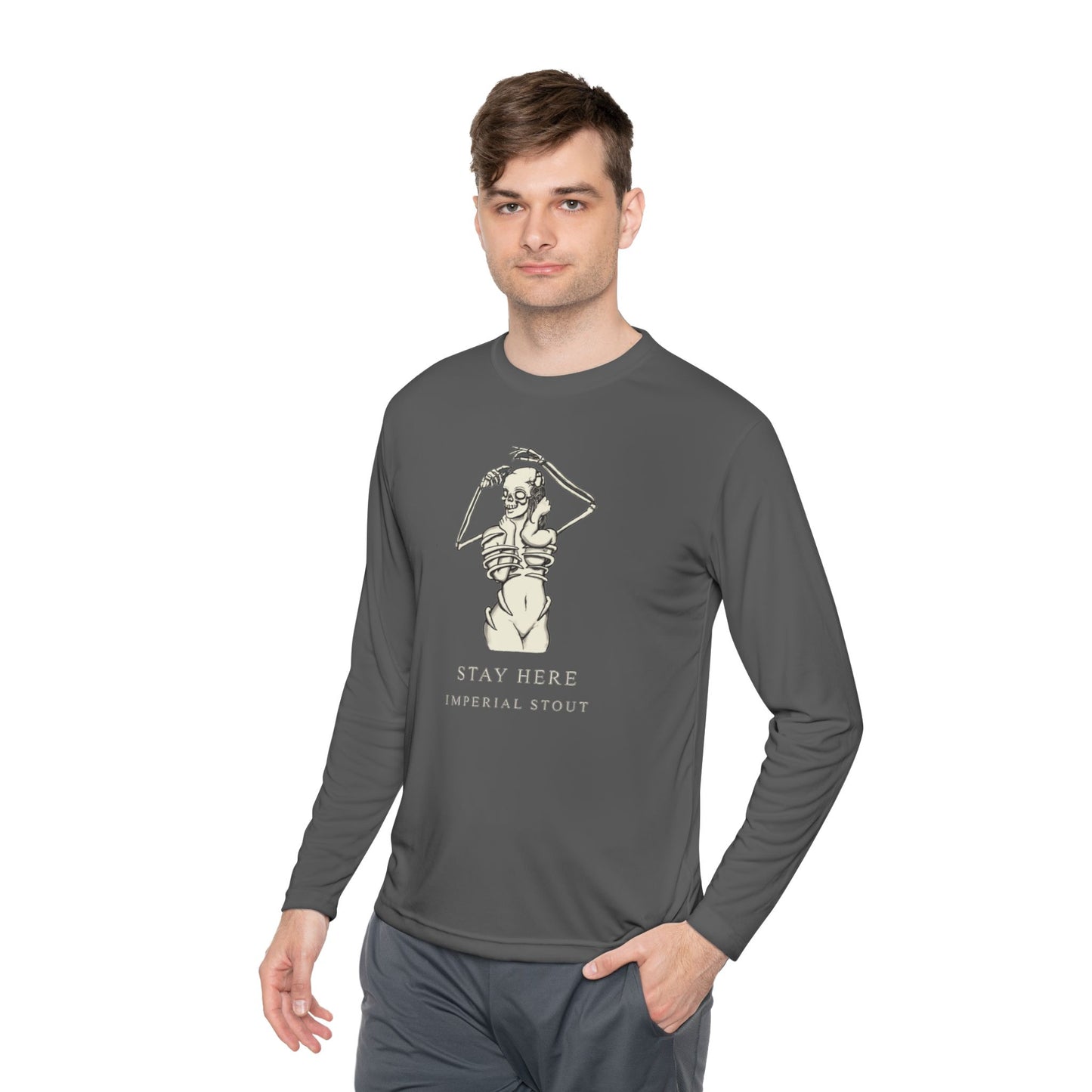 Stay Here Imperial Stout Unisex Lightweight Long Sleeve Tee