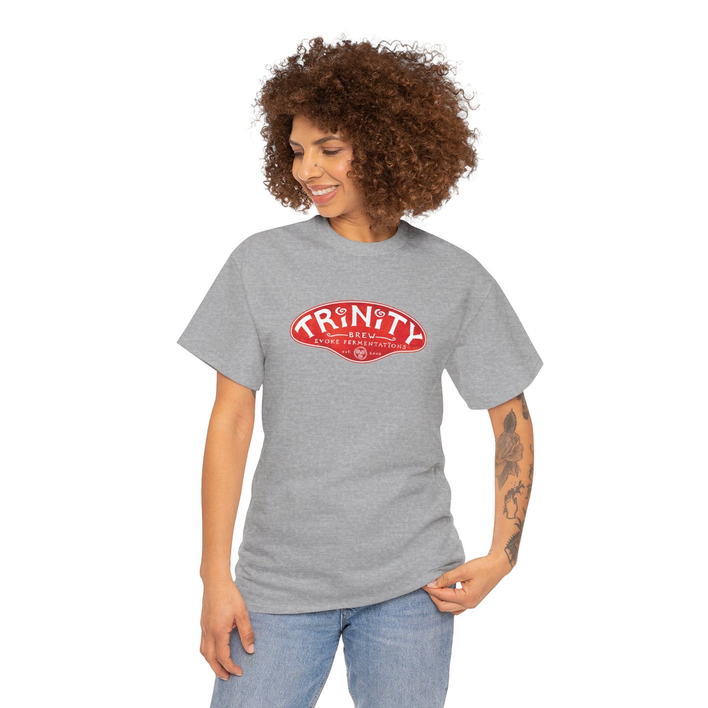 TRiNiTY Classic Logo RED - Unisex Heavy Cotton Tee