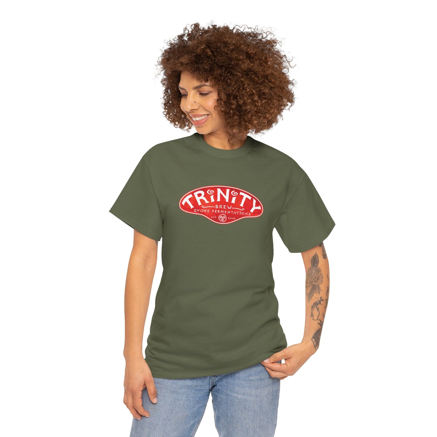TRiNiTY Classic Logo RED - Unisex Heavy Cotton Tee