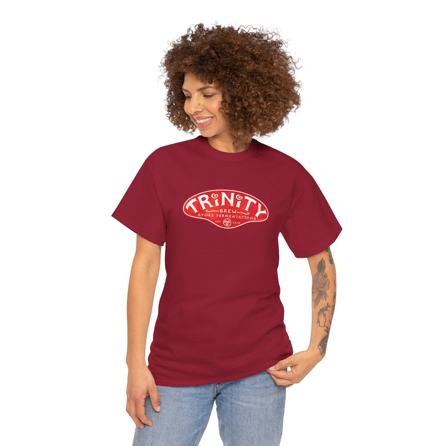 TRiNiTY Classic Logo RED - Unisex Heavy Cotton Tee