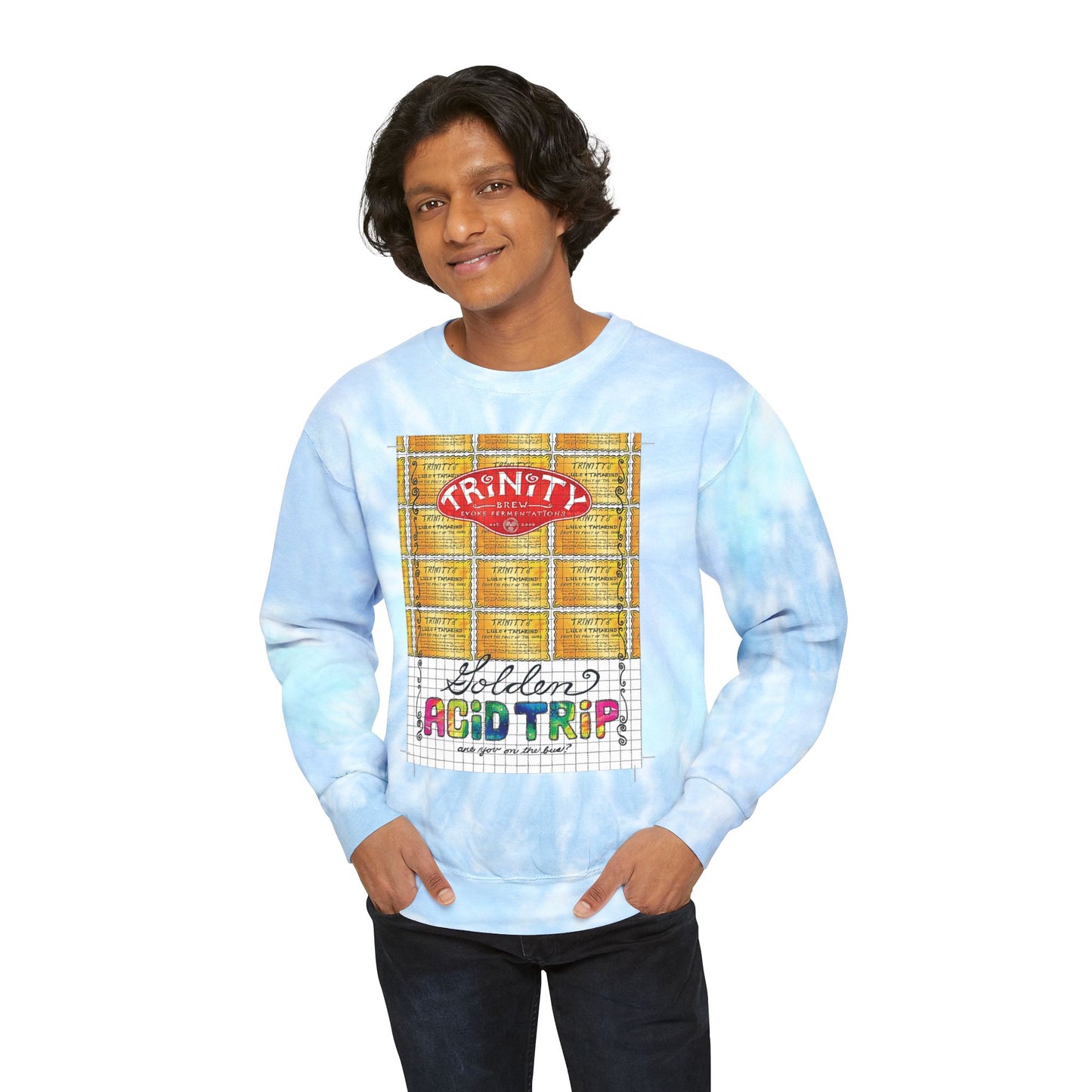 TRiNiTY Sour Series/ Golden Acid Trip - Unisex Tie-Dye Sweatshirt